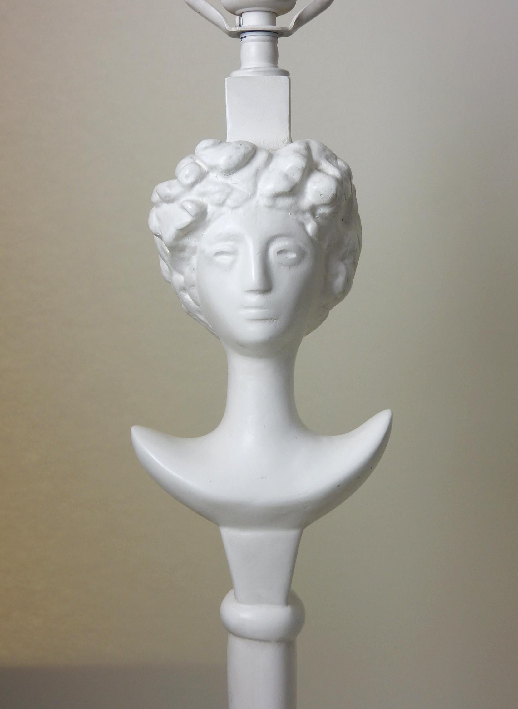 Mid-Century Modern Modernist Tête de Femme Table Lamp after Alberto Giacometti