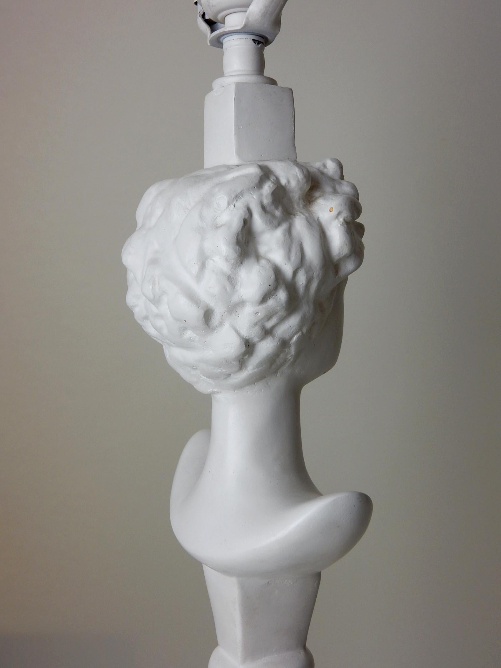 Plaster Modernist Tête de Femme Table Lamp after Alberto Giacometti