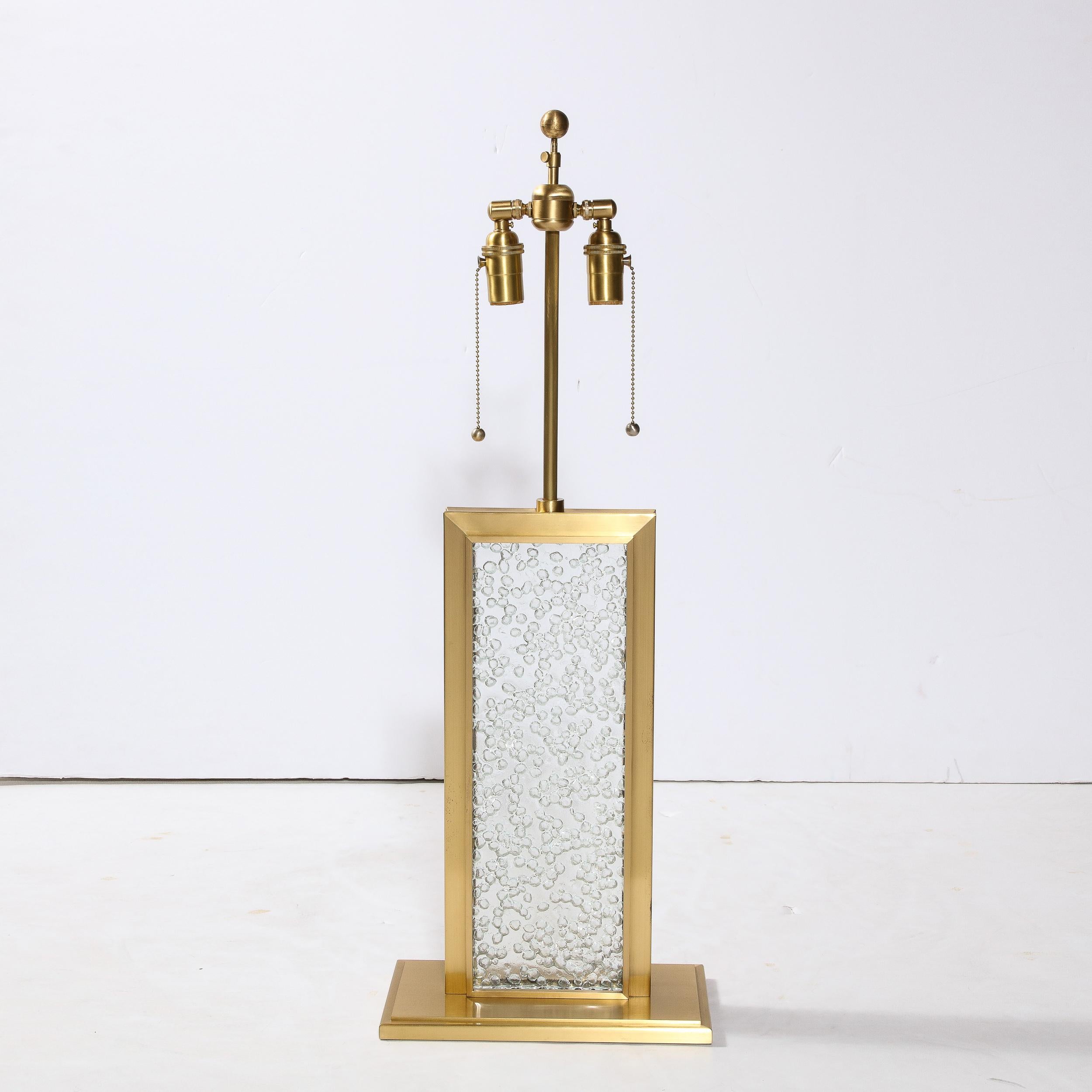Lampe de table moderniste en verre de Murano soufflé à la main avec raccords en laiton en vente 3