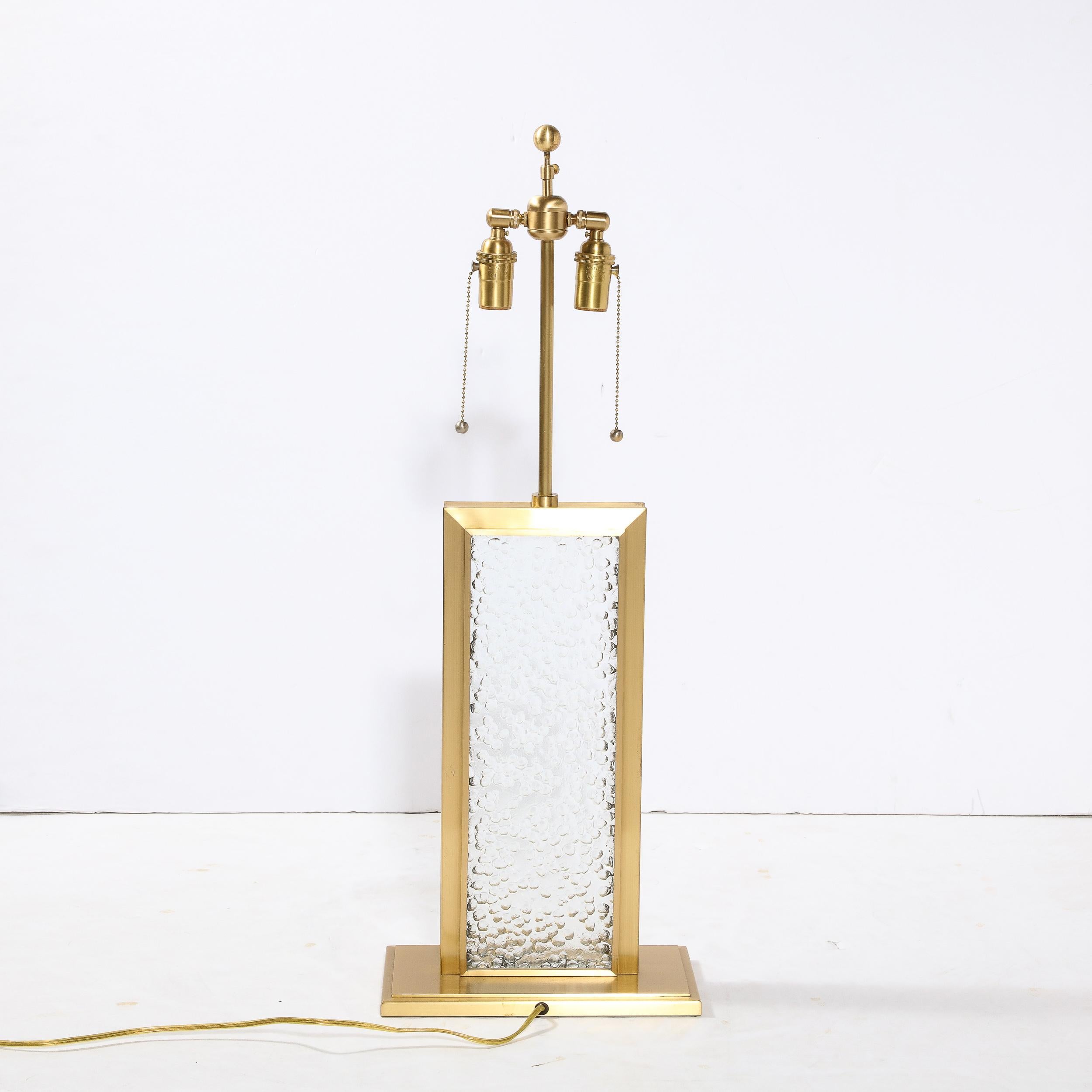 Lampe de table moderniste en verre de Murano soufflé à la main avec raccords en laiton en vente 7