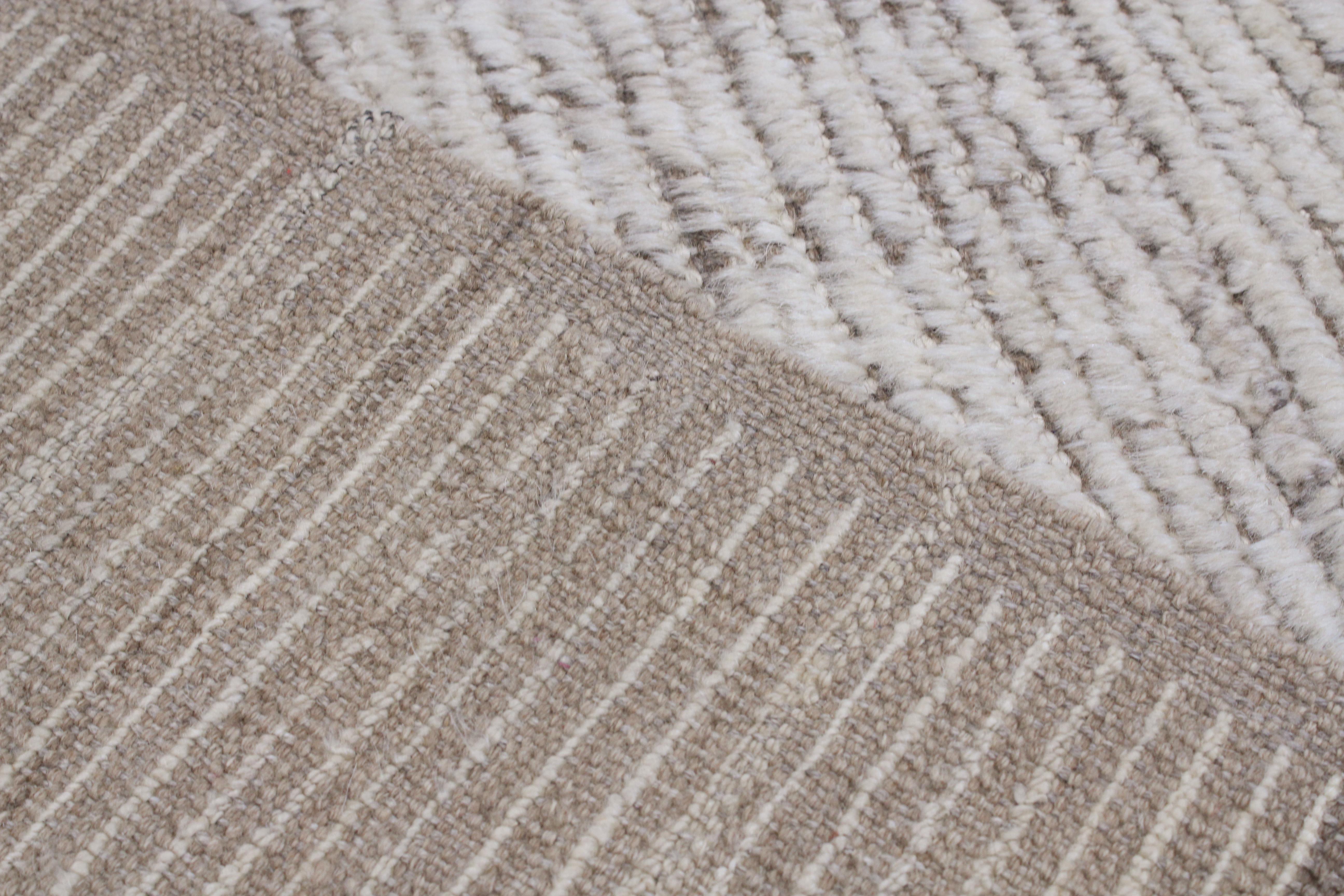 Hand-Knotted Modernist Textured Moroccan Style Essaouira Runner Rug by Alberto Levi Gallery For Sale