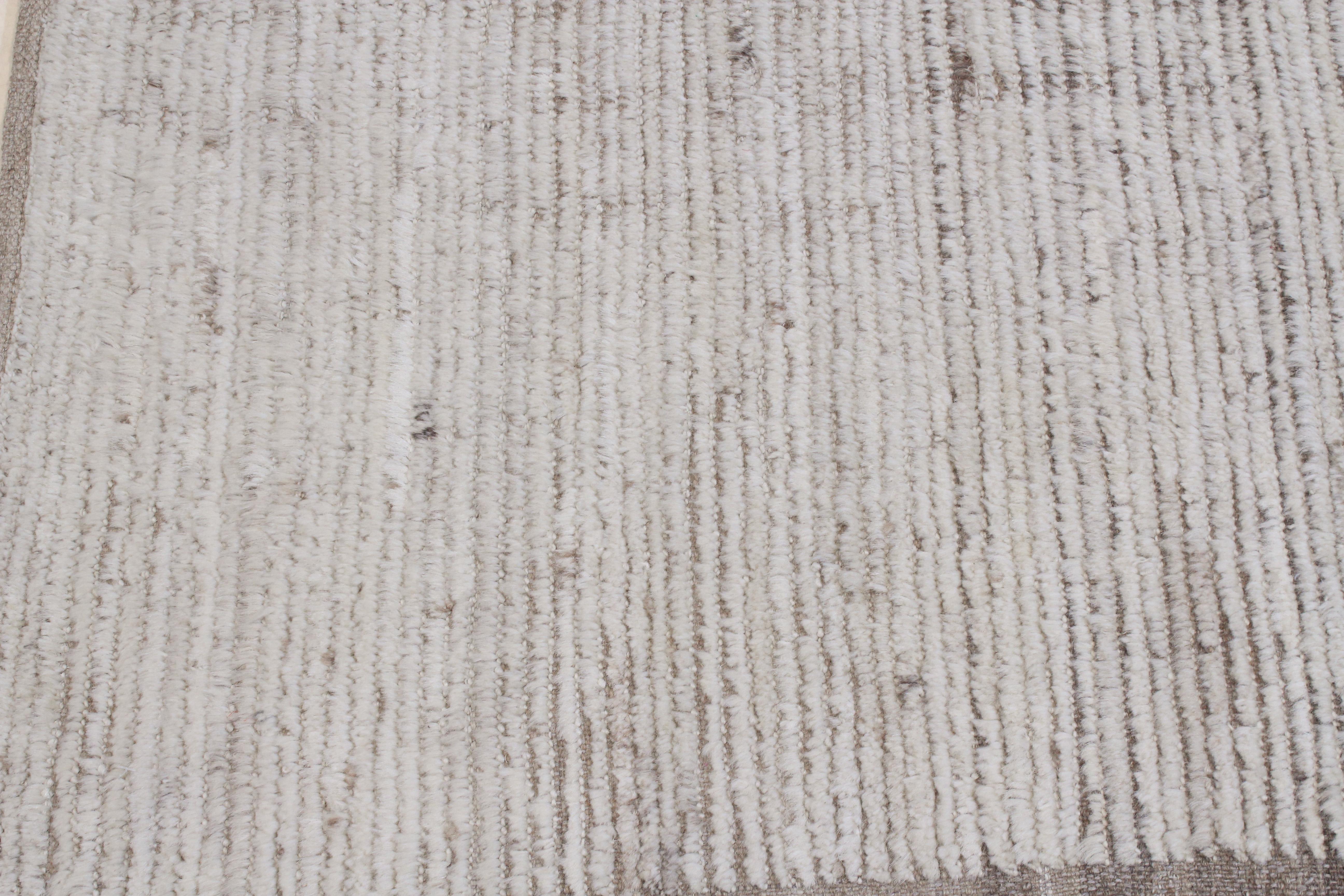 Wool Modernist Textured Moroccan Style Essaouira Runner Rug by Alberto Levi Gallery For Sale