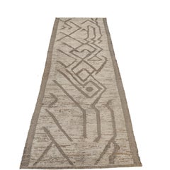 Modernist Textured Moroccan Style Kuba Runner Rug by Alberto Levi Gallery