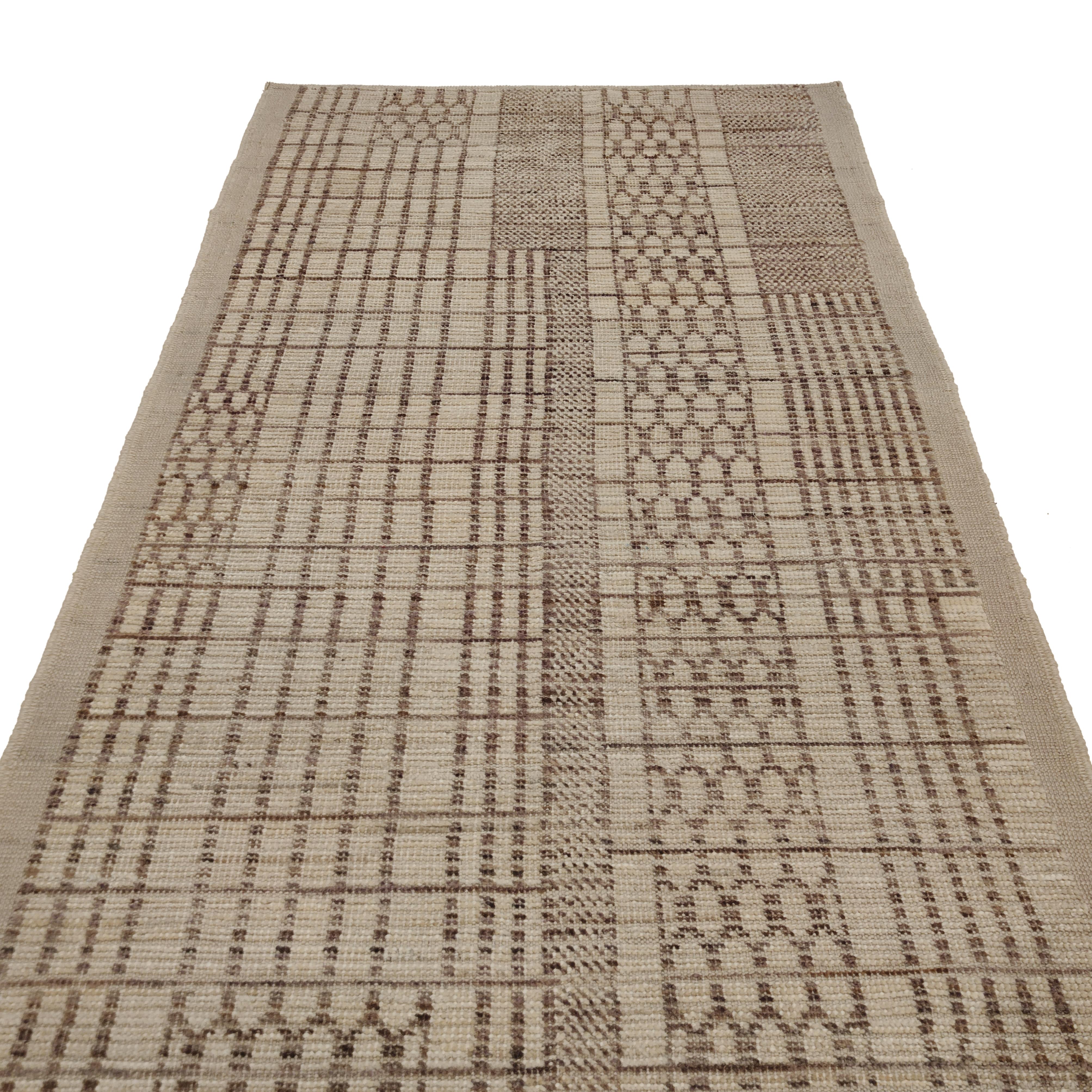 Afghan Modernist Textured Moroccan Style Otto Runner Rug by Alberto Levi Gallery For Sale
