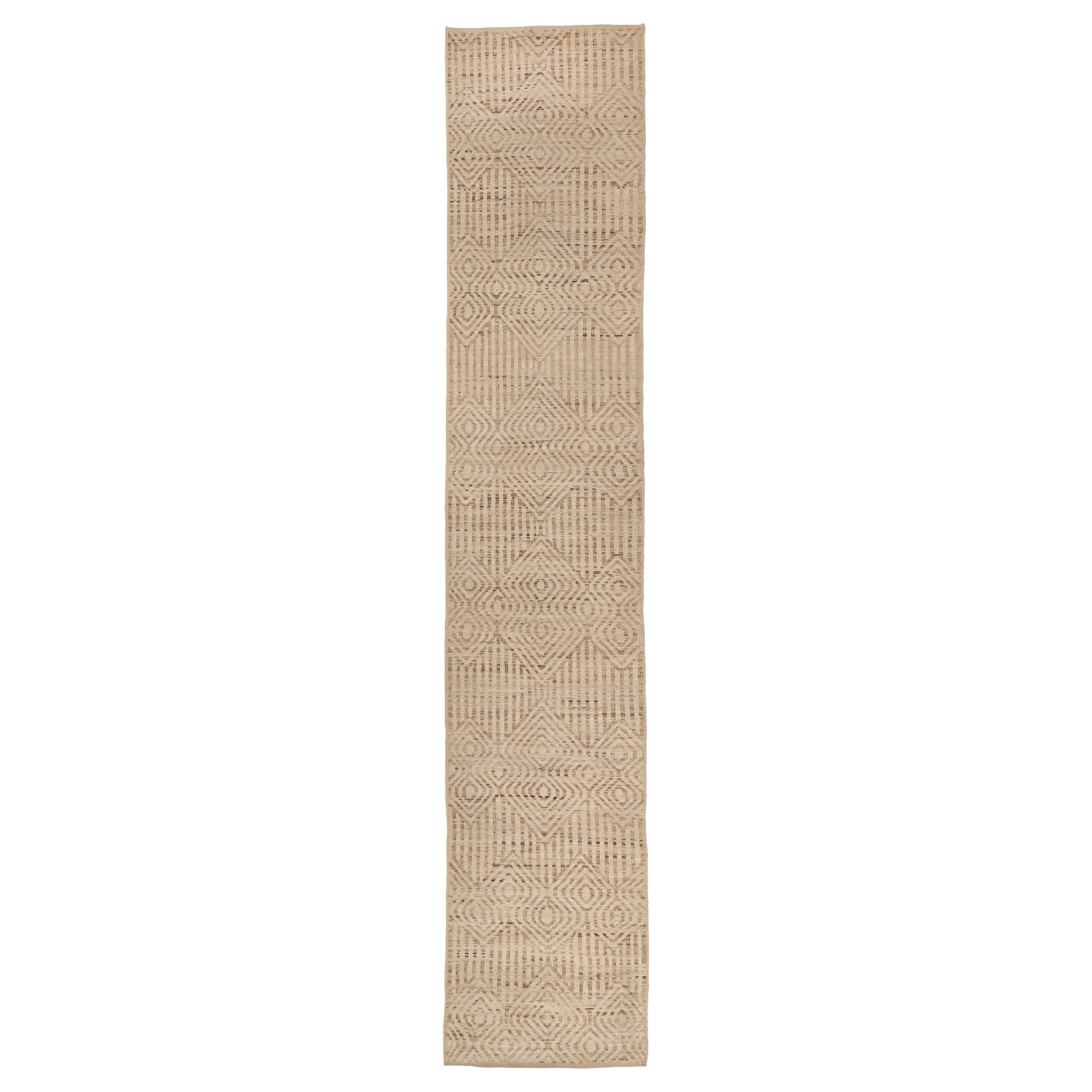 Modernist Textured Moroccan Style Tétouan Runner Rug by Alberto Levi Gallery For Sale