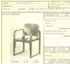 Modernist Thonet A 745/F Armchair manufactured by Tatra