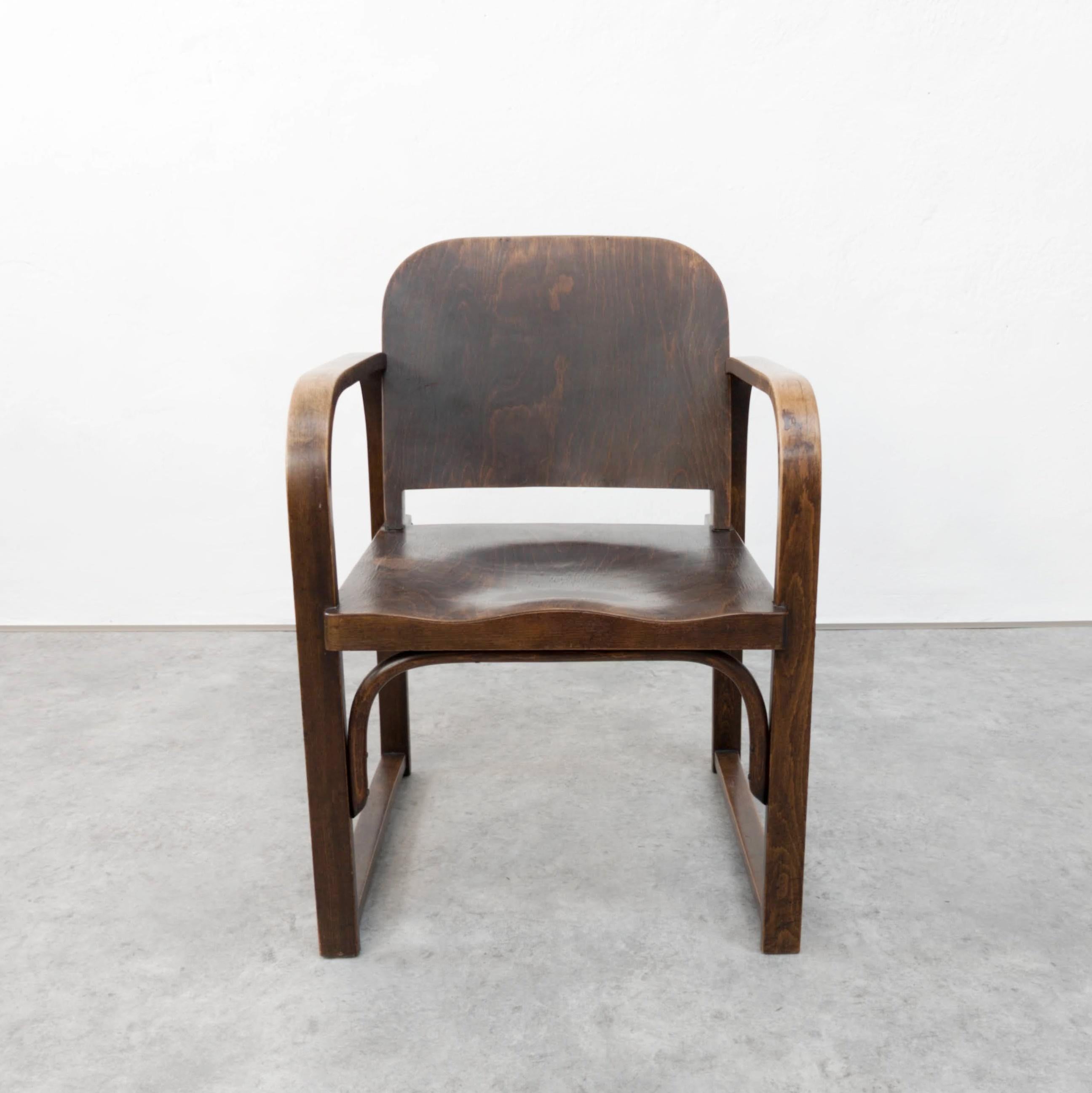 Austrian Modernist Thonet a 745/F Bentwood Armchair For Sale