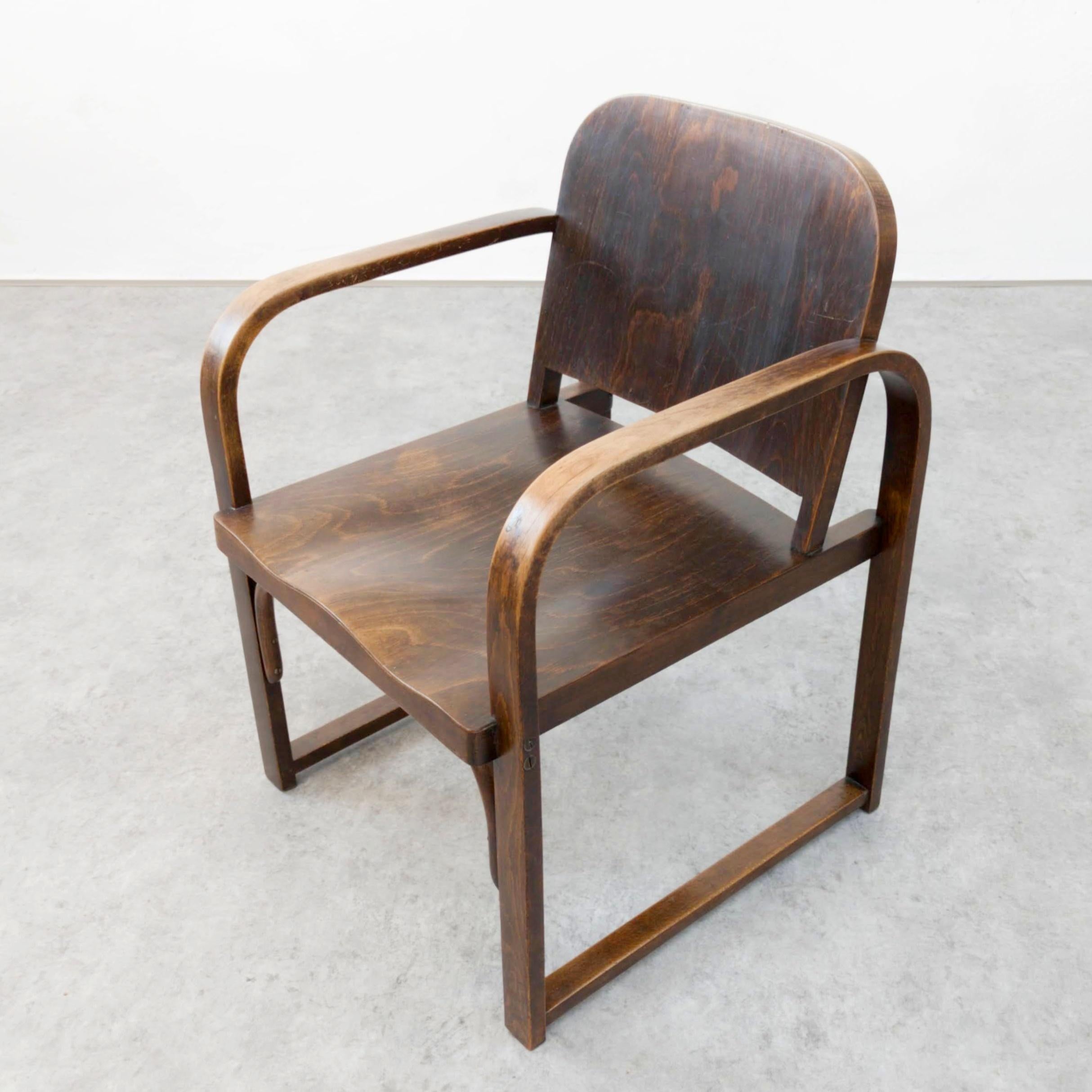 Mid-20th Century Modernist Thonet a 745/F Bentwood Armchair For Sale