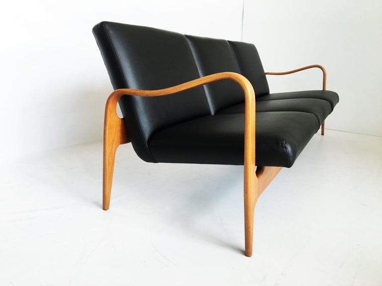 Modernist Sculpted Bentwood Sofa For Sale at 1stDibs