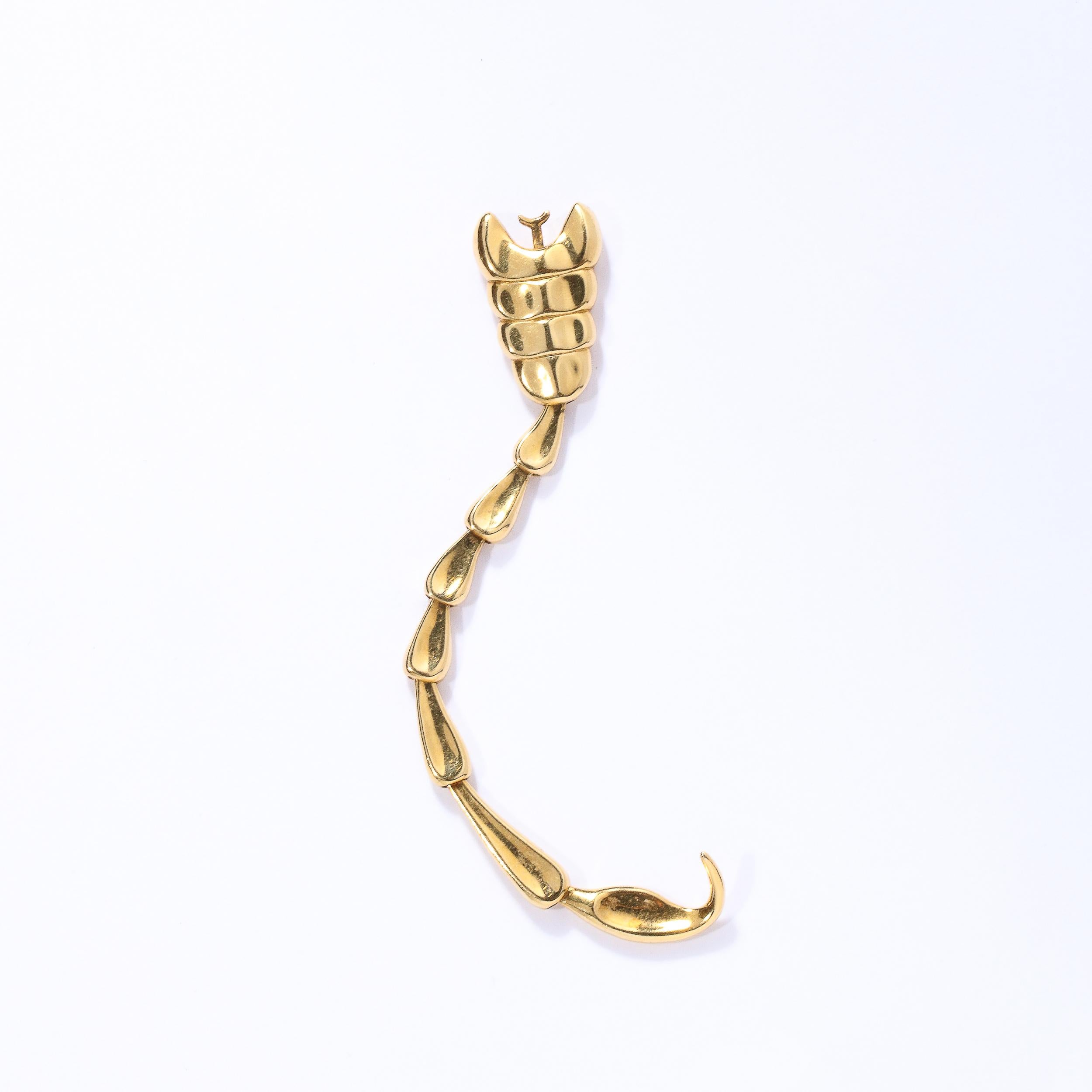Modernist Tiffany & Co. Elsa Peretti Large Scorpion Yellow Gold Necklace 5