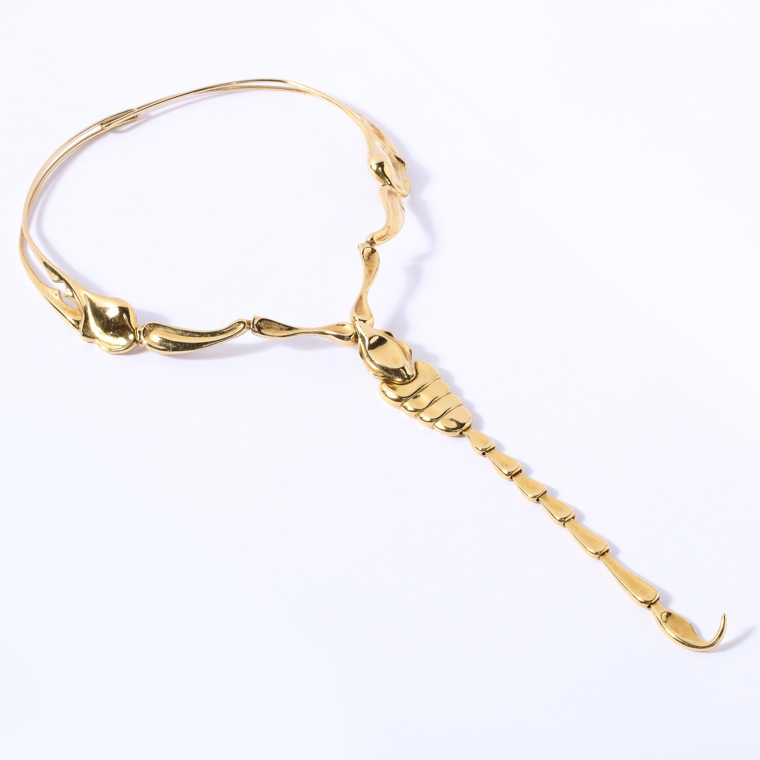 Women's Modernist Tiffany & Co. Elsa Peretti Large Scorpion Yellow Gold Necklace