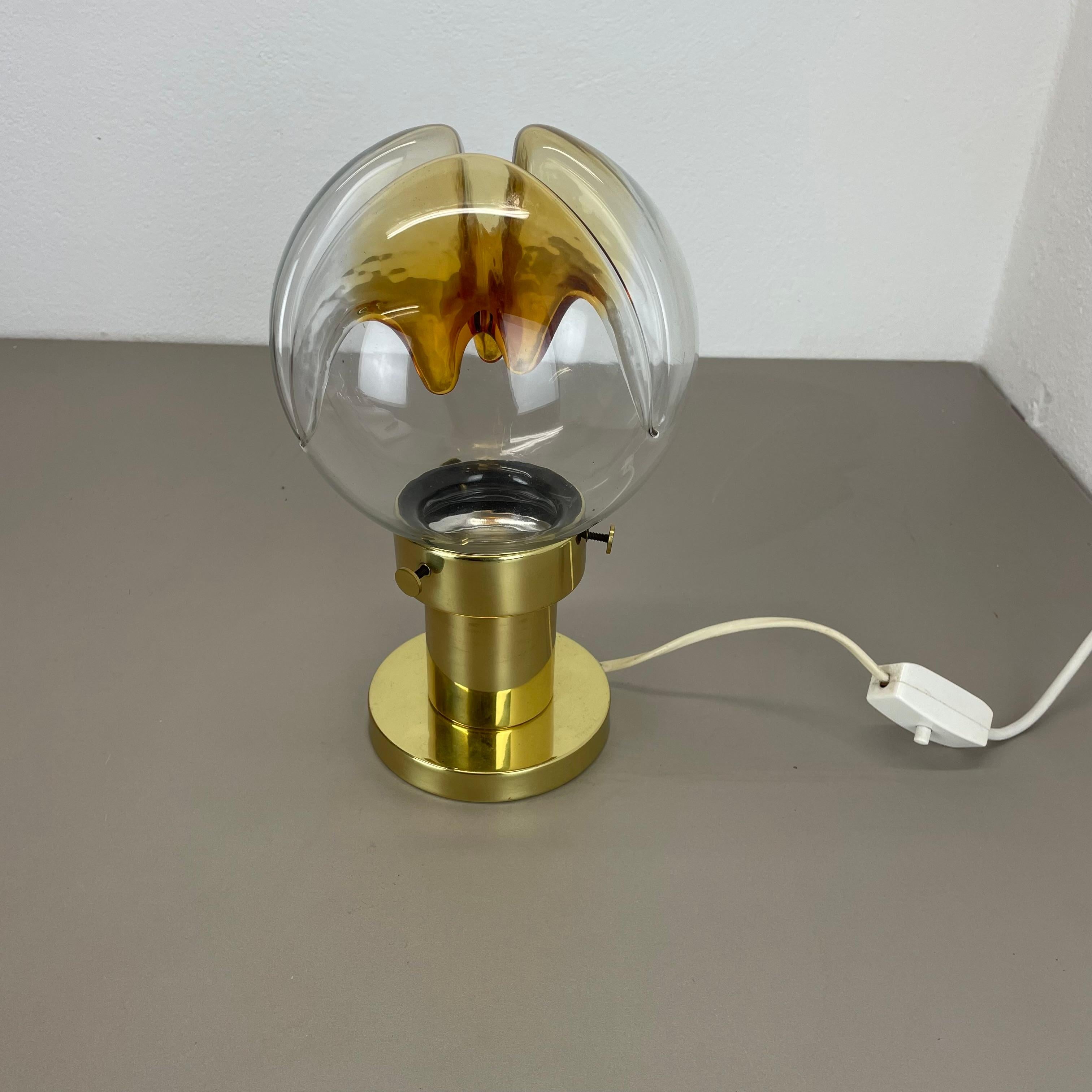 Bauhaus Modernist Toni Zuccheri Style Murano Table Light by Kaiser Leuchten Germany 1970 For Sale