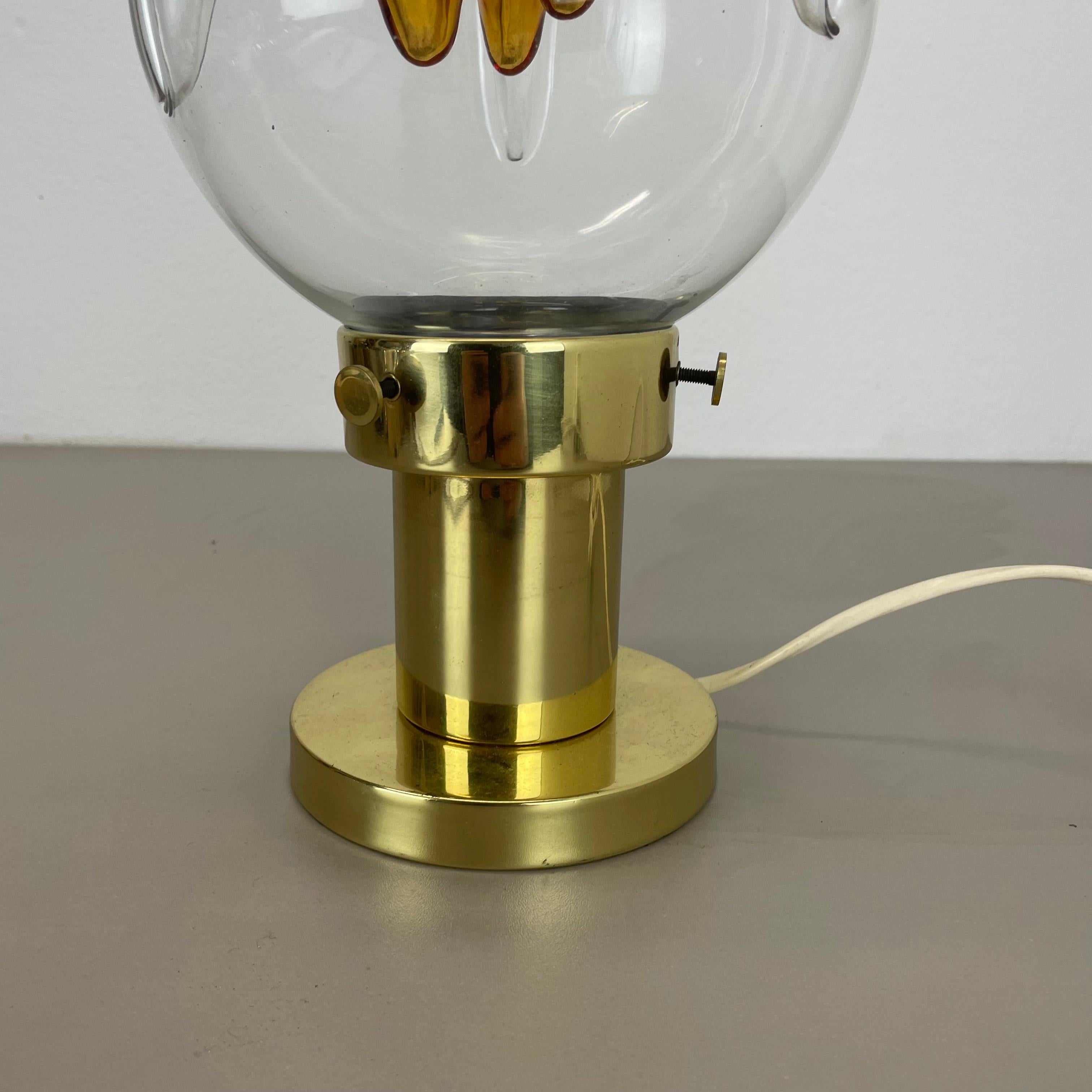 20th Century Modernist Toni Zuccheri Style Murano Table Light by Kaiser Leuchten Germany 1970 For Sale