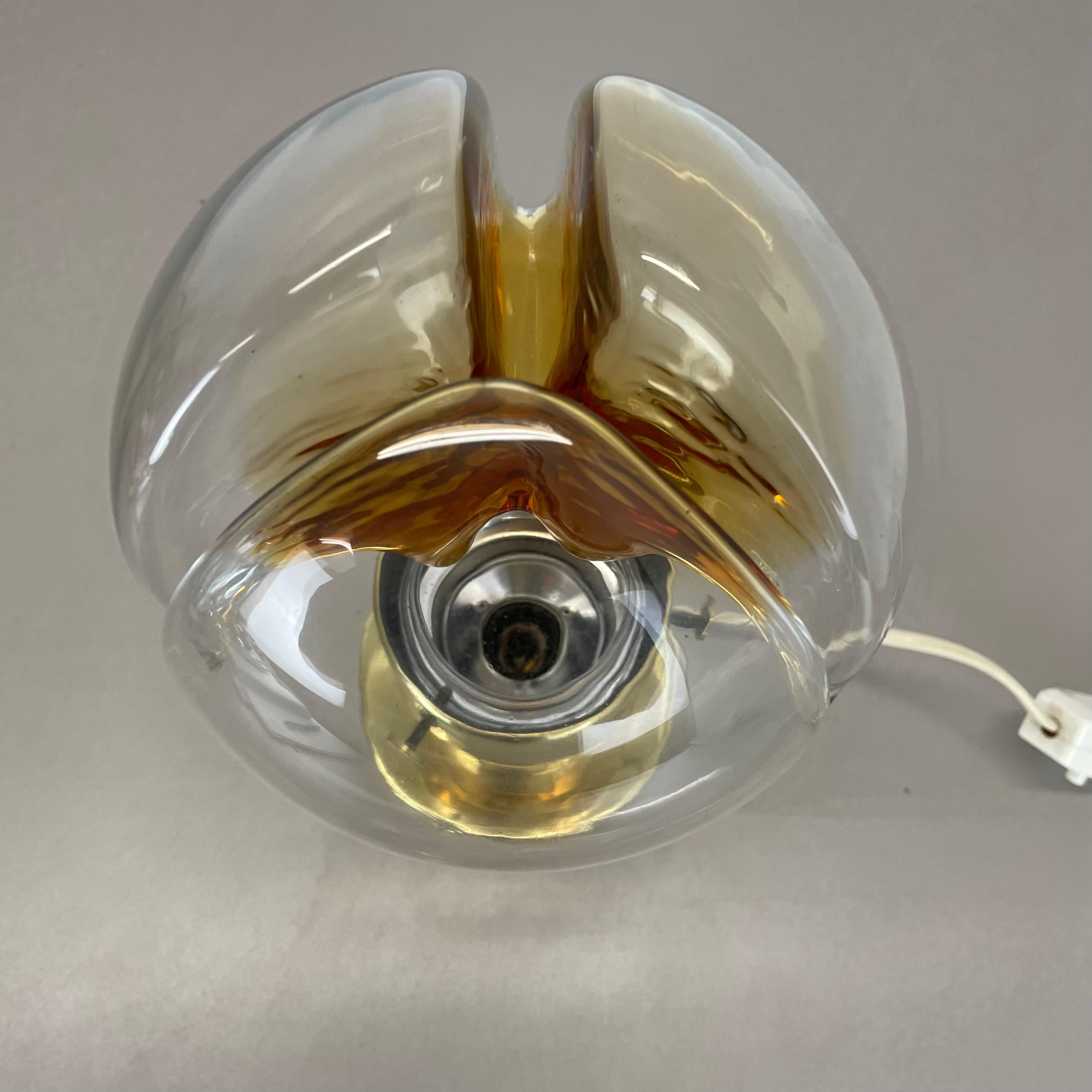 Modernist Toni Zuccheri Style Murano Table Light by Kaiser Leuchten Germany 1970 For Sale 1