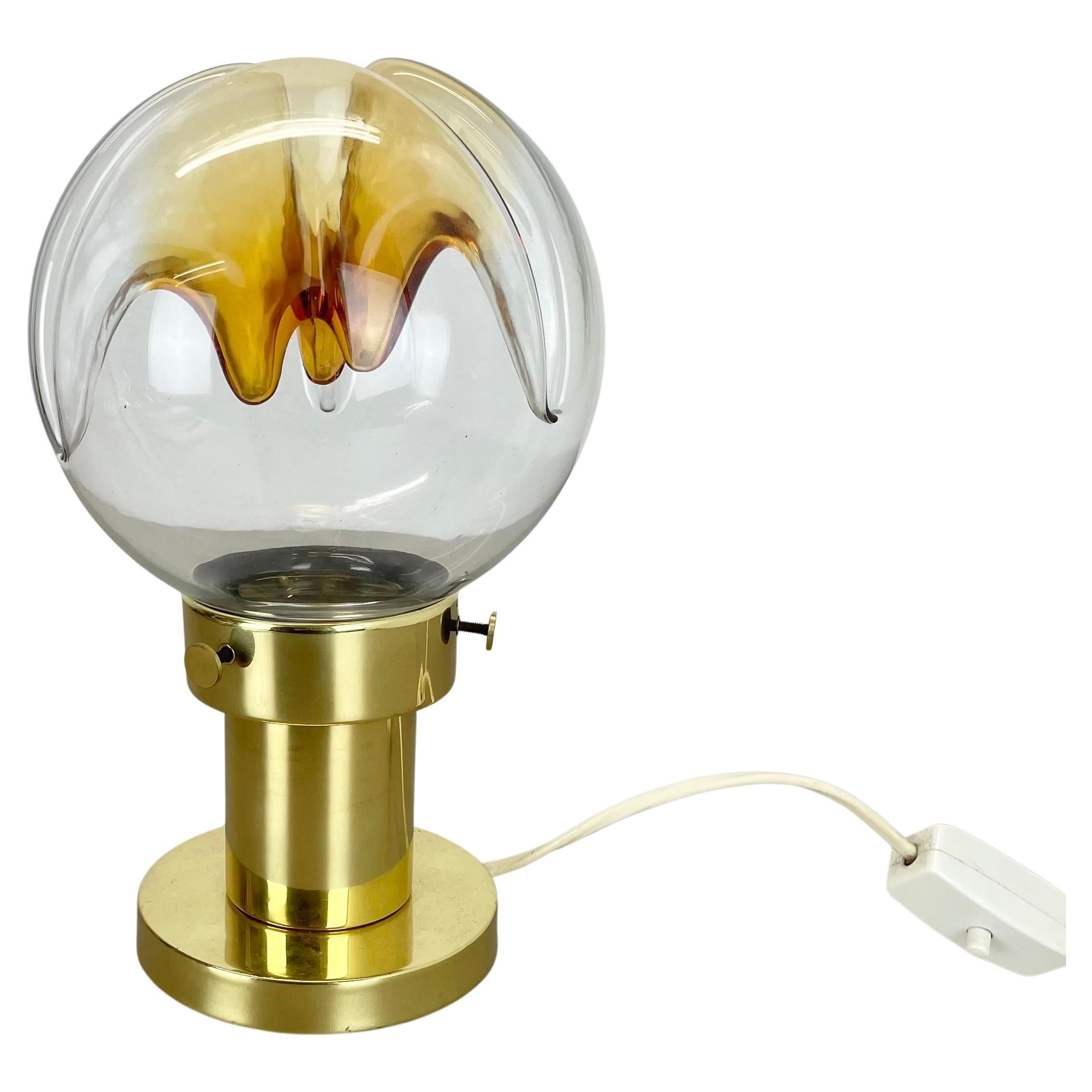 Lampada da tavolo di Murano in stile modernista di Toni Zuccheri, Kaiser Leuchten Germania 1970