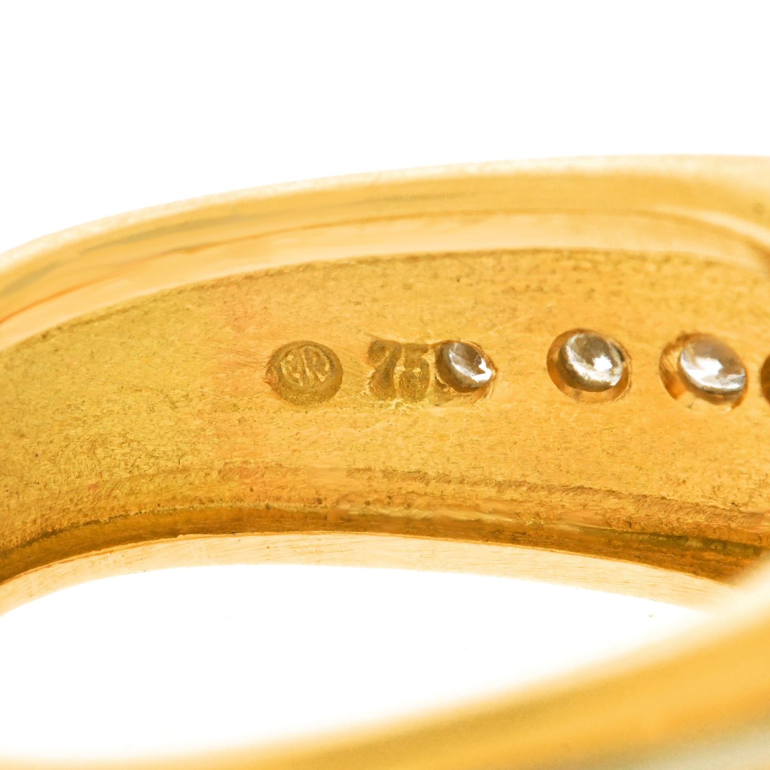 Modernist Tourmaline and Diamond-Set Gold Ring 1