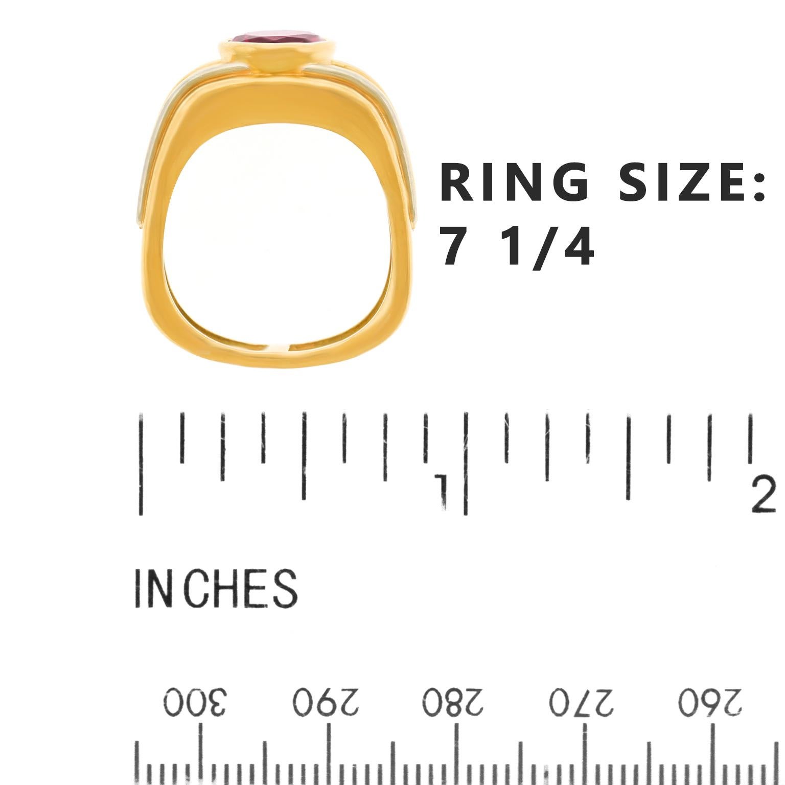 Modernist Tourmaline and Diamond-Set Gold Ring 2
