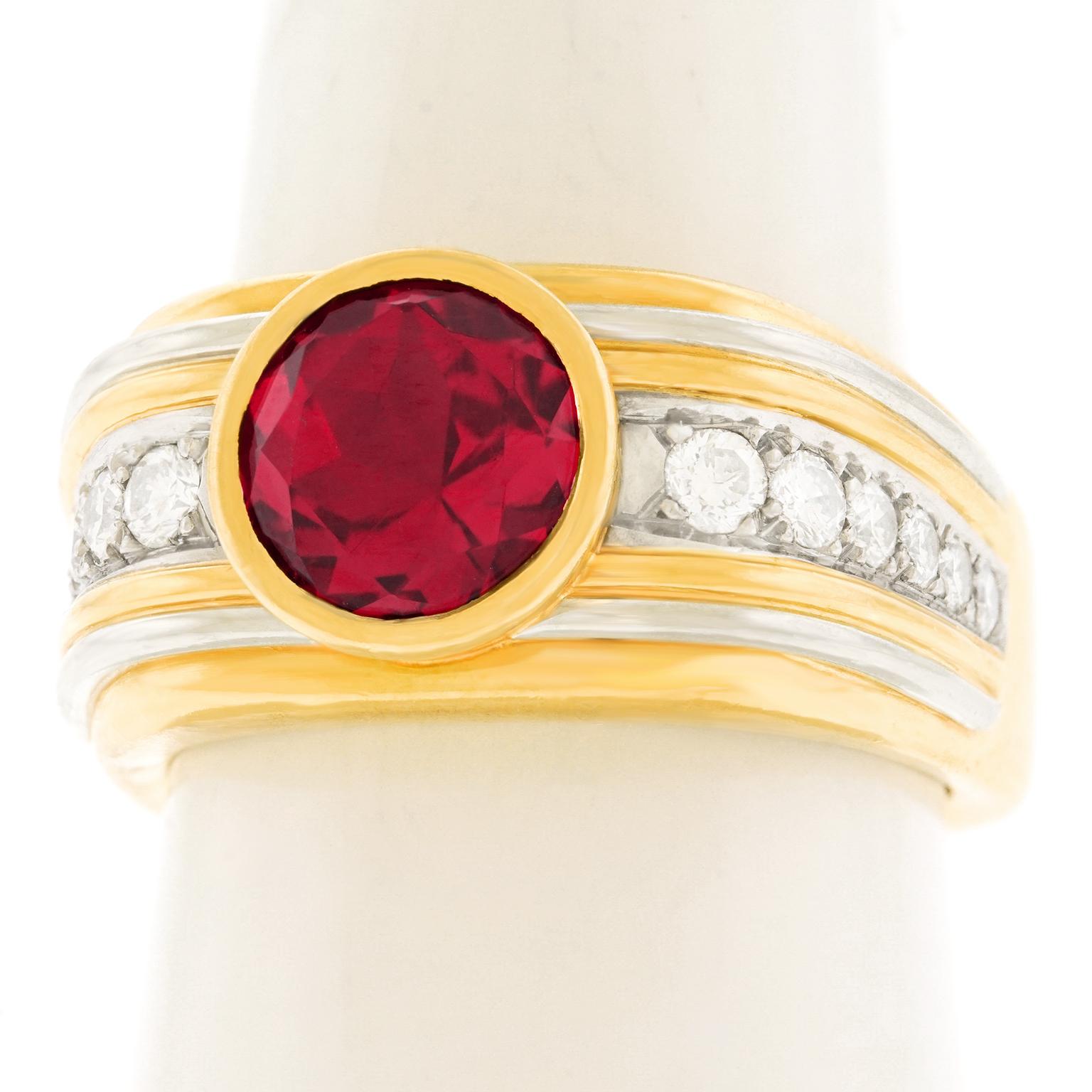 Modernist Tourmaline and Diamond-Set Gold Ring 4
