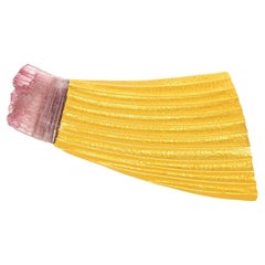 Modernist Tourmaline Crystal Brooch by Ken Loeber