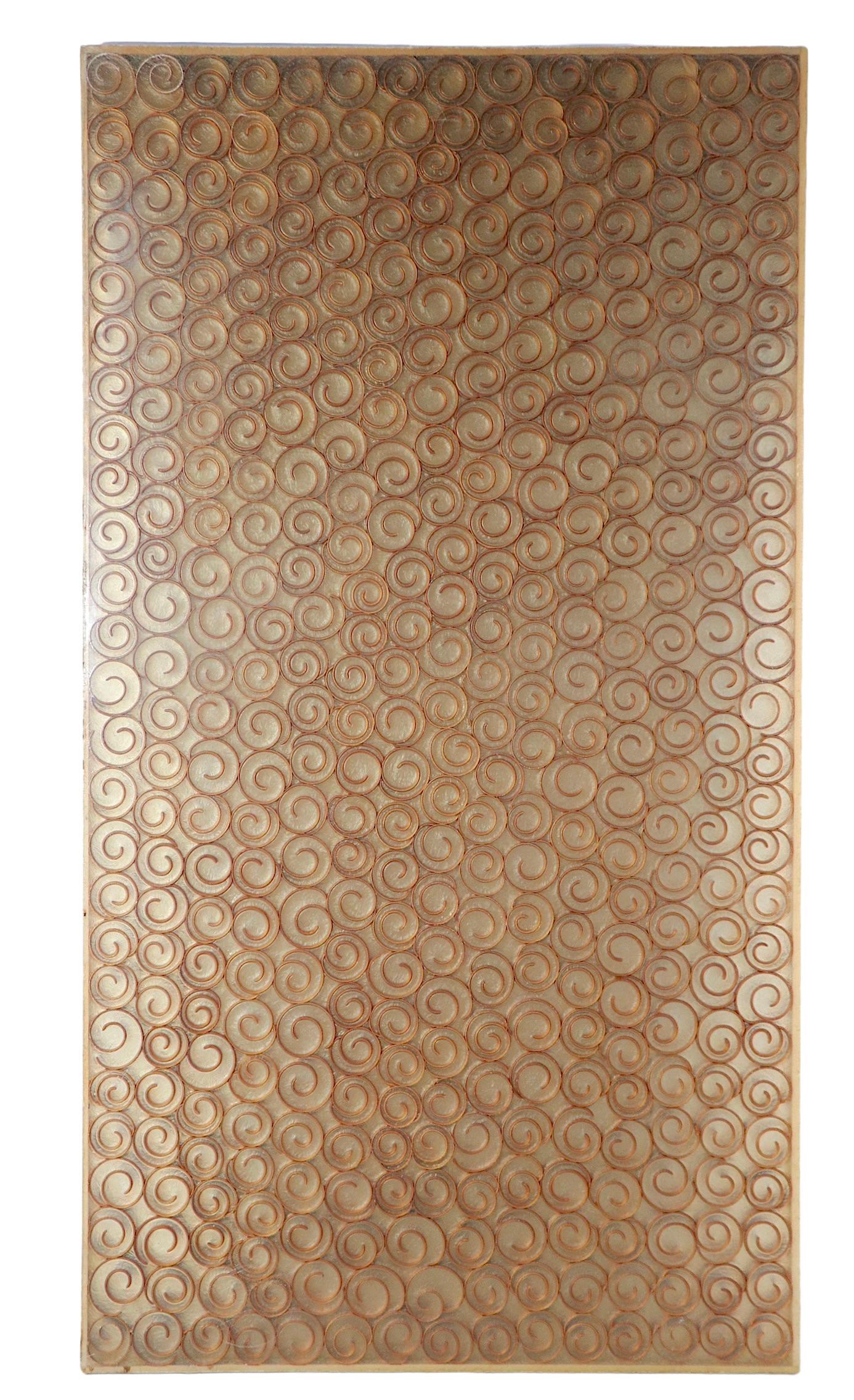 Modernist Translucent Architectural Panel with Repeating Curlicue Field Motif For Sale 2