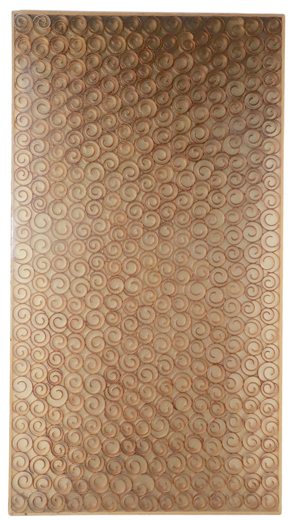 Modernist Translucent Architectural Panel with Repeating Curlicue Field Motif For Sale 3