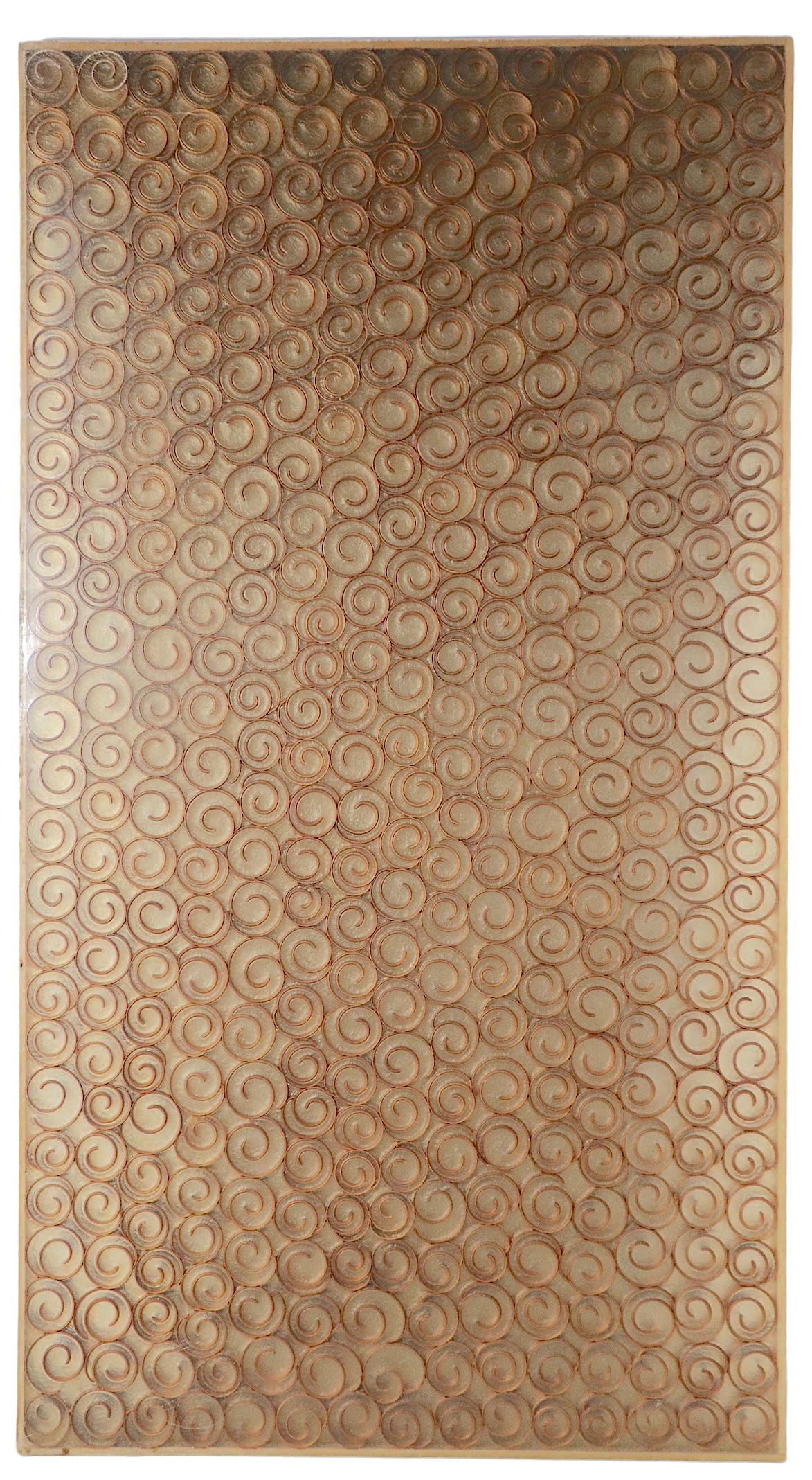 Modernist Translucent Architectural Panel with Repeating Curlicue Field Motif For Sale 4