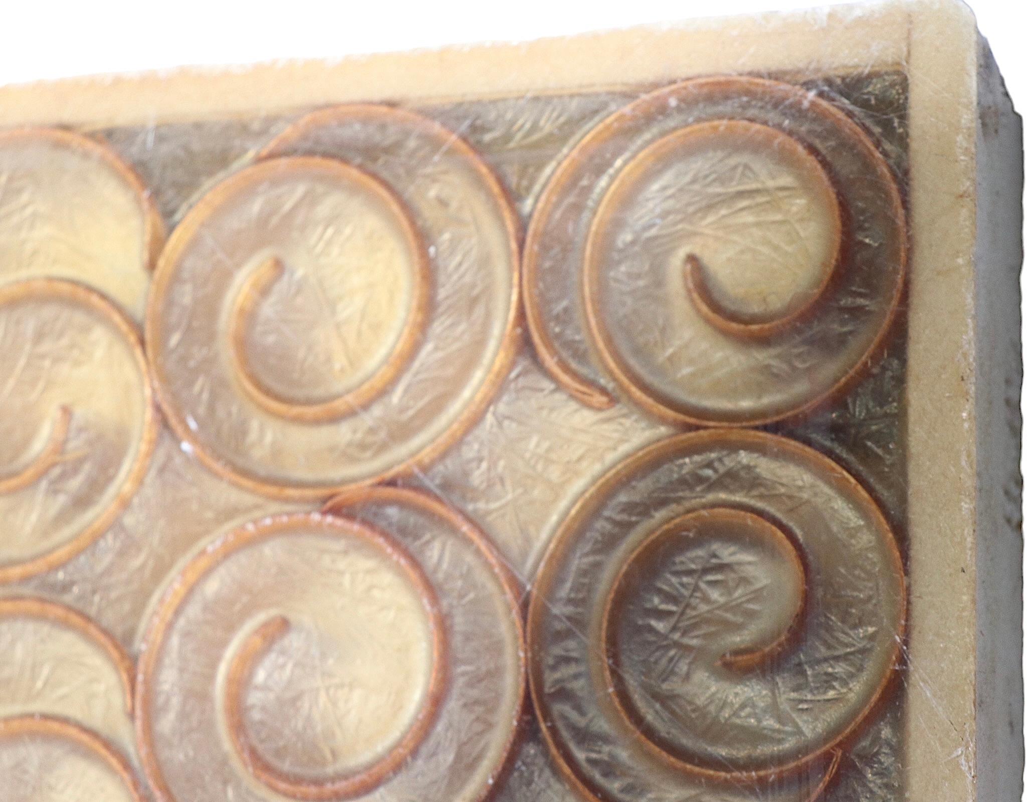 Modernist Translucent Architectural Panel with Repeating Curlicue Field Motif For Sale 6