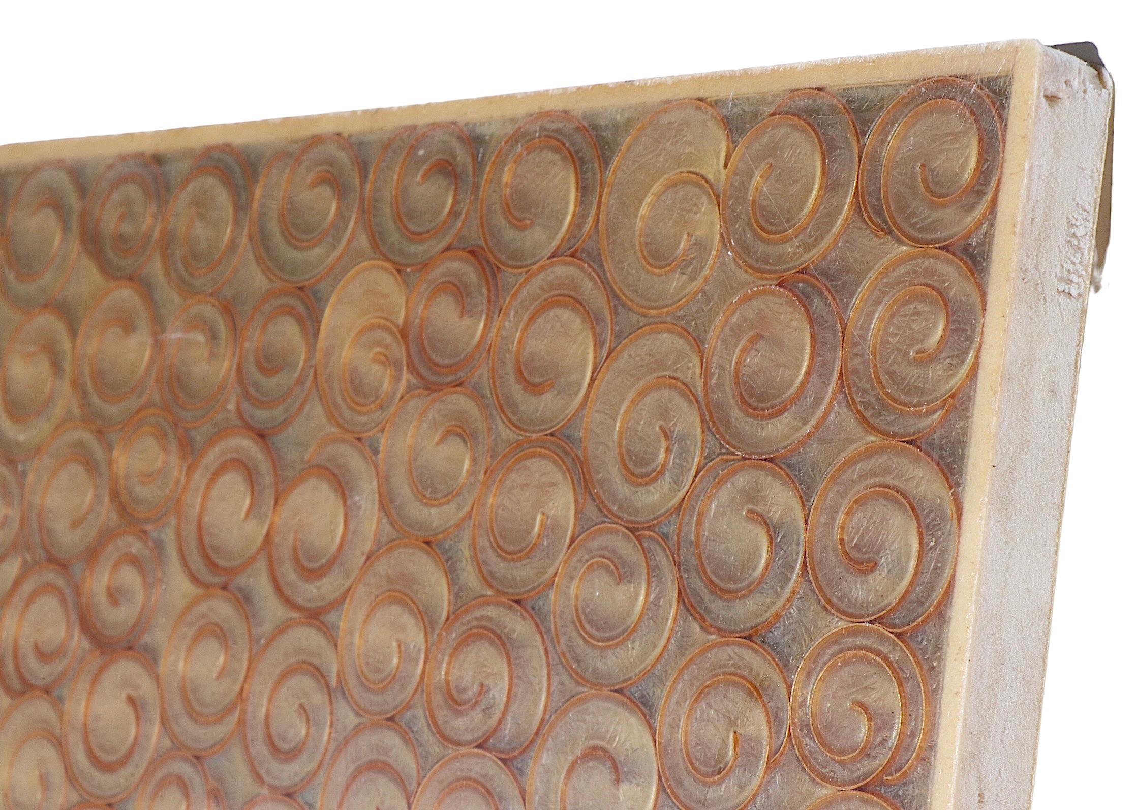 Modernist Translucent Architectural Panel with Repeating Curlicue Field Motif For Sale 8