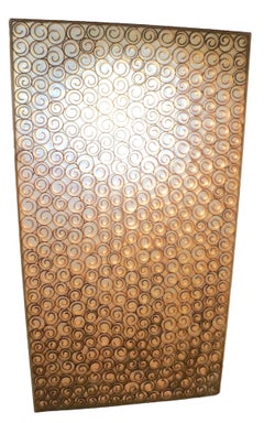 Modernist Translucent Architectural Panel with Repeating Curlicue Field Motif