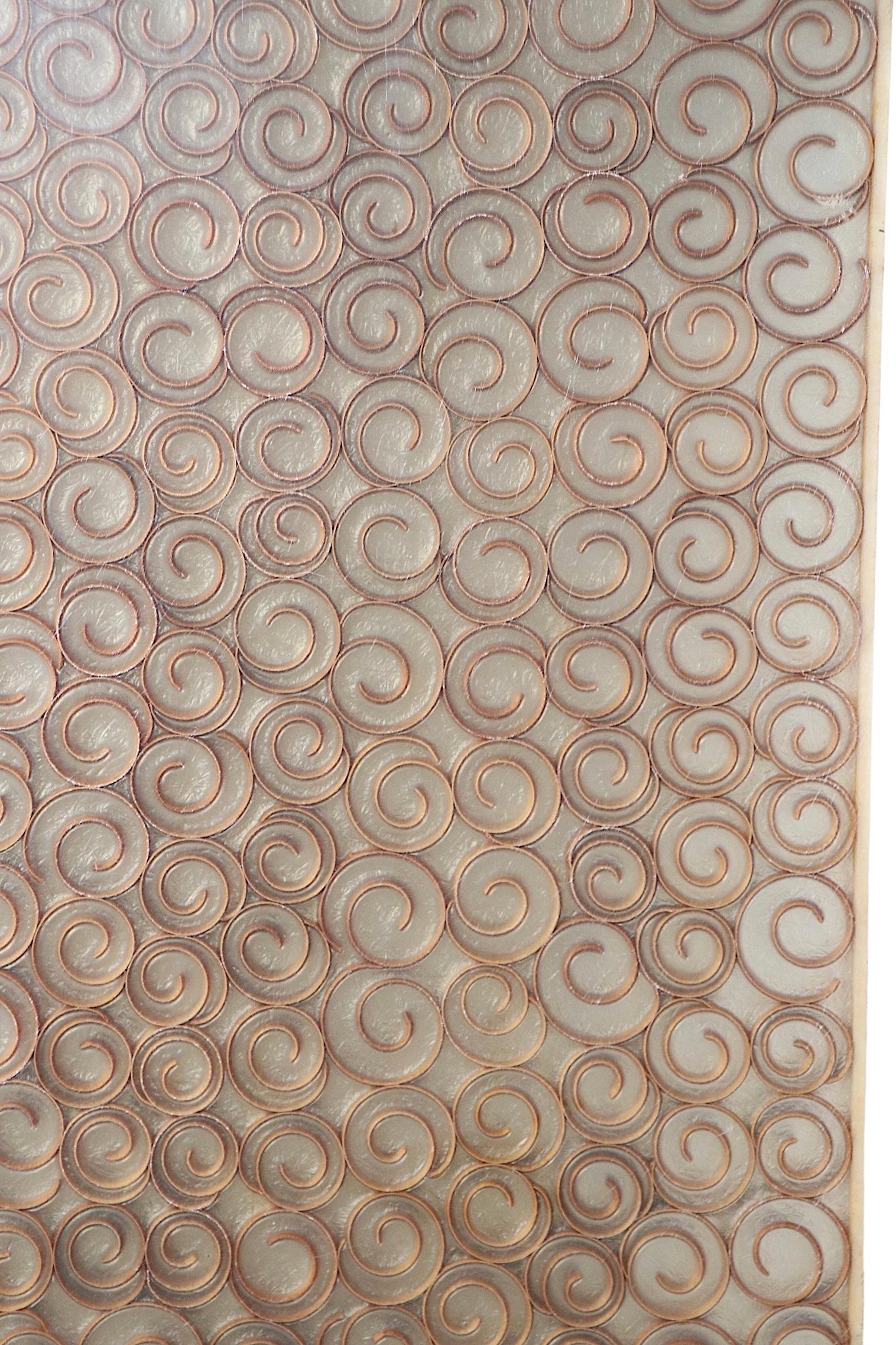 Modernist Translucent Architectural Panel with Repeating Curlicue Field Motif In Good Condition For Sale In New York, NY