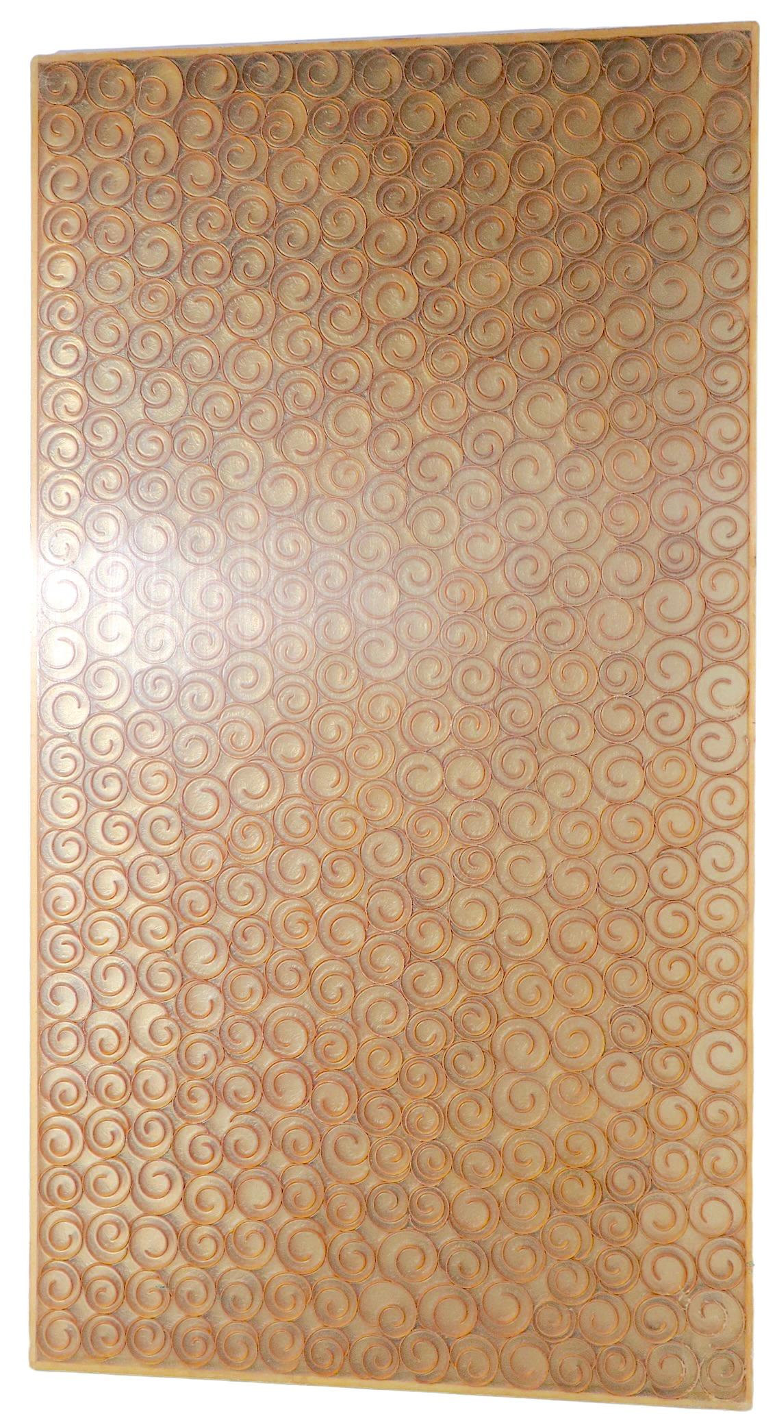 20th Century Modernist Translucent Architectural Panel with Repeating Curlicue Field Motif For Sale