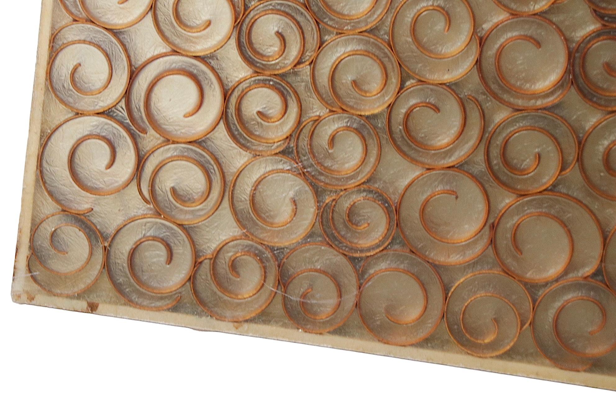 Modernist Translucent Architectural Panel with Repeating Curlicue Field Motif For Sale 1