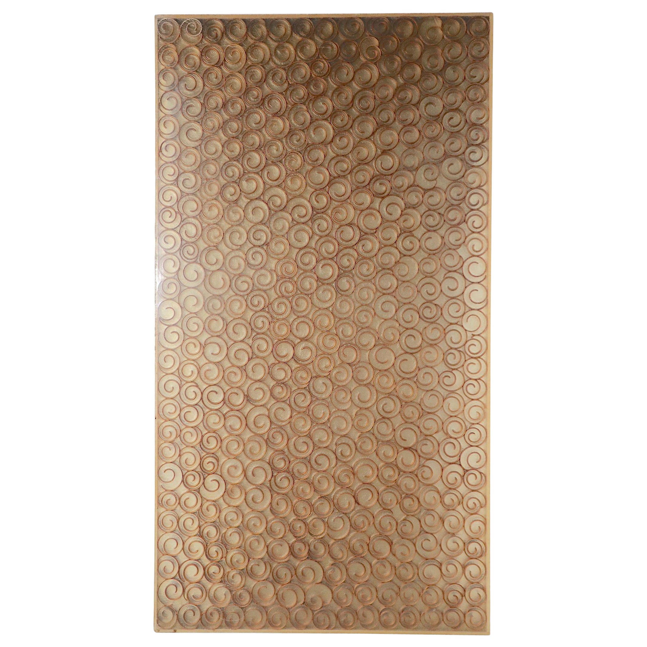 Modernist Translucent Architectural Panel with Repeating Curlicue Field Motif