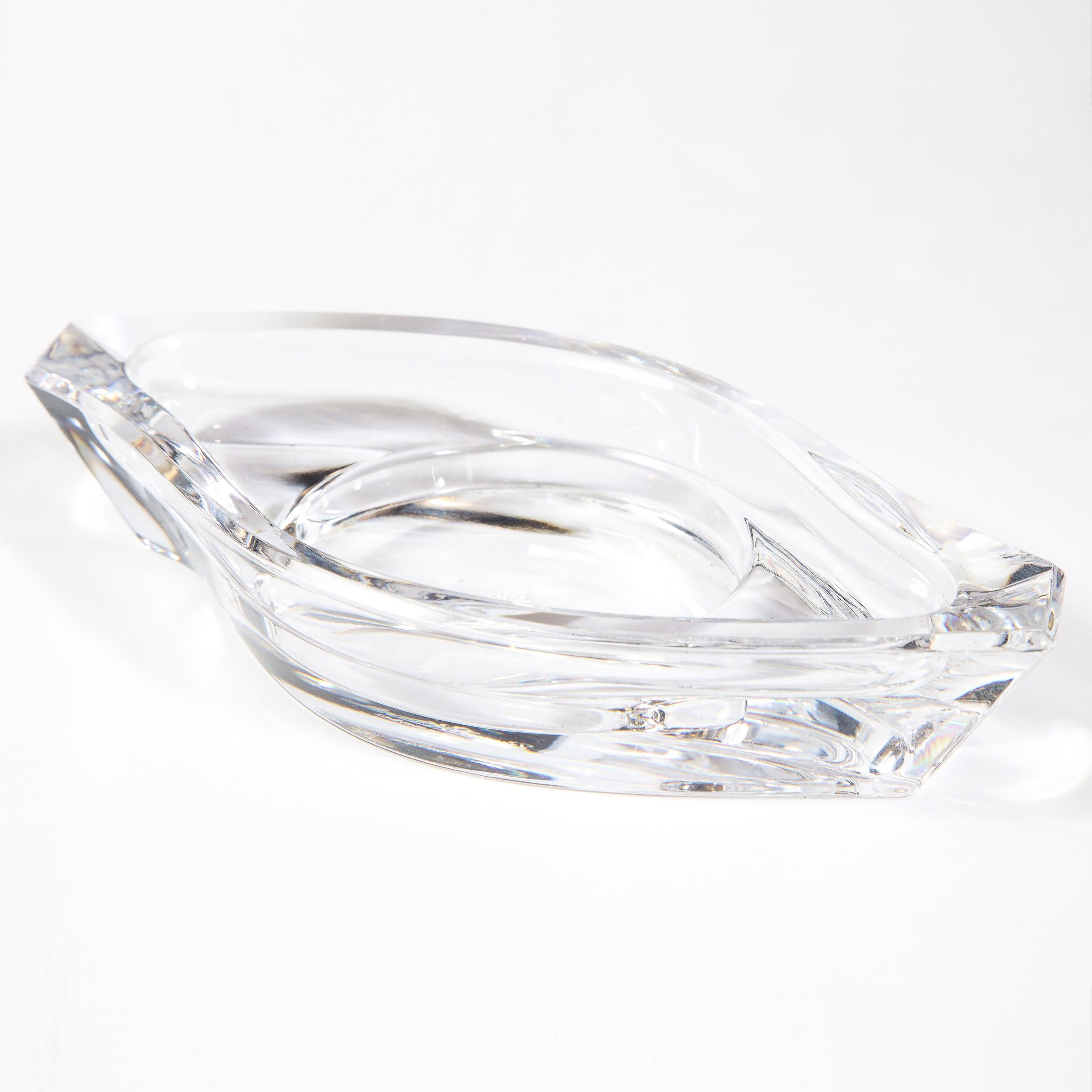 20th Century Modernist Translucent Glass Stylized Egyptian Eye of Horus Dish by Rosenthal For Sale