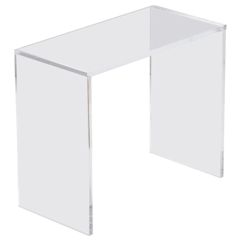 Lucite Table Translucent Modernist Translucent Lucite Minimalist Rectilinear Pedestal/ Side ...