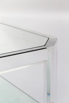 Tavolino trasparente modernista attribuito a David Lange, anni '70