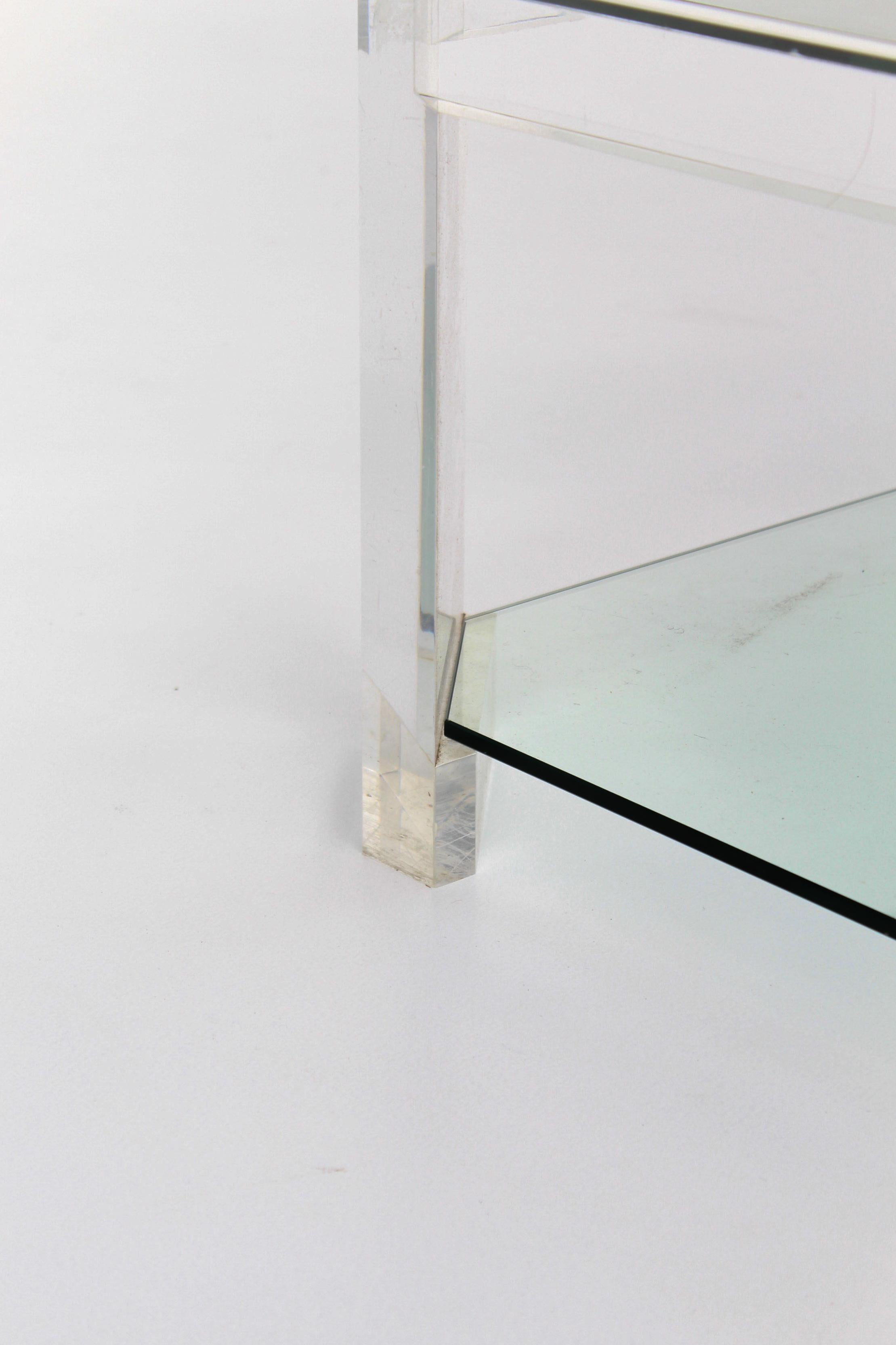 Space Age Modernist Transparent Coffee Table attributed to David Lange, 1970s For Sale