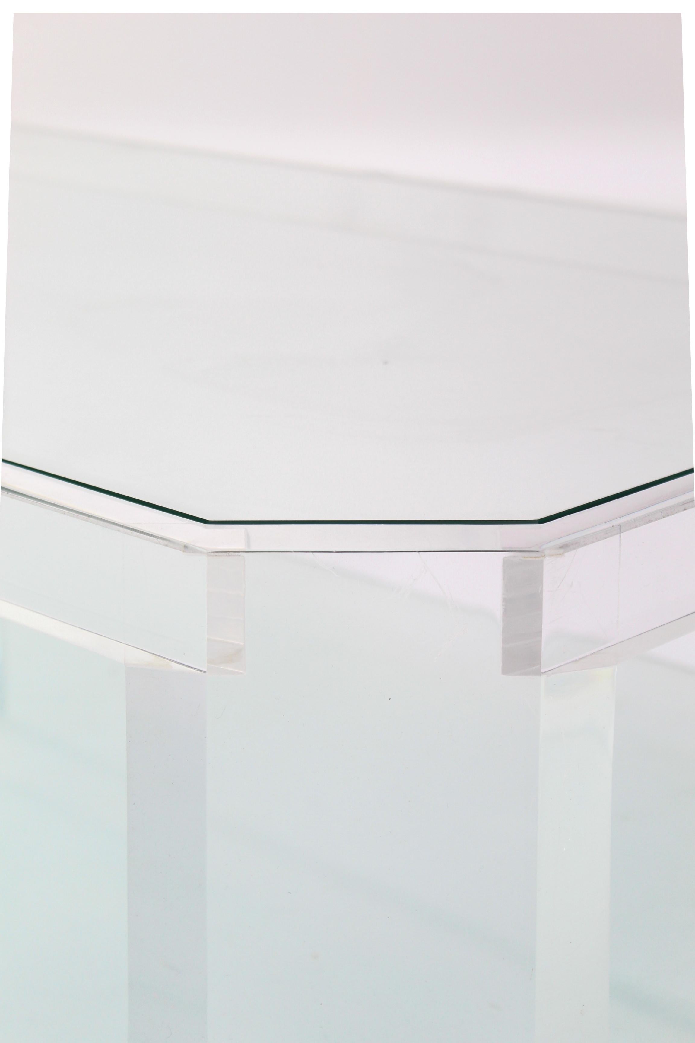 French Modernist Transparent Coffee Table attributed to David Lange, 1970s For Sale