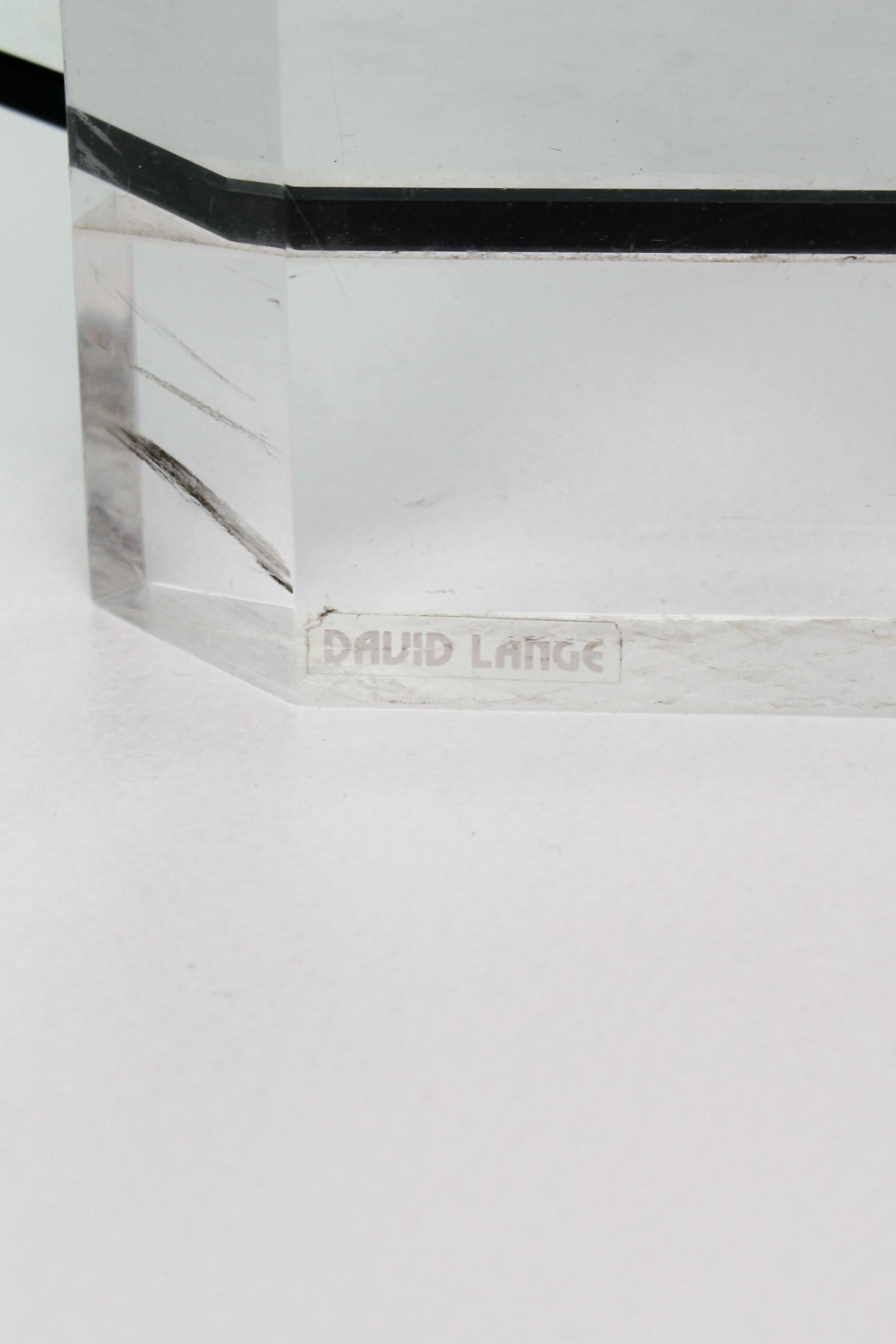 Late 20th Century Modernist Transparent Coffee Table attributed to David Lange, 1970s For Sale