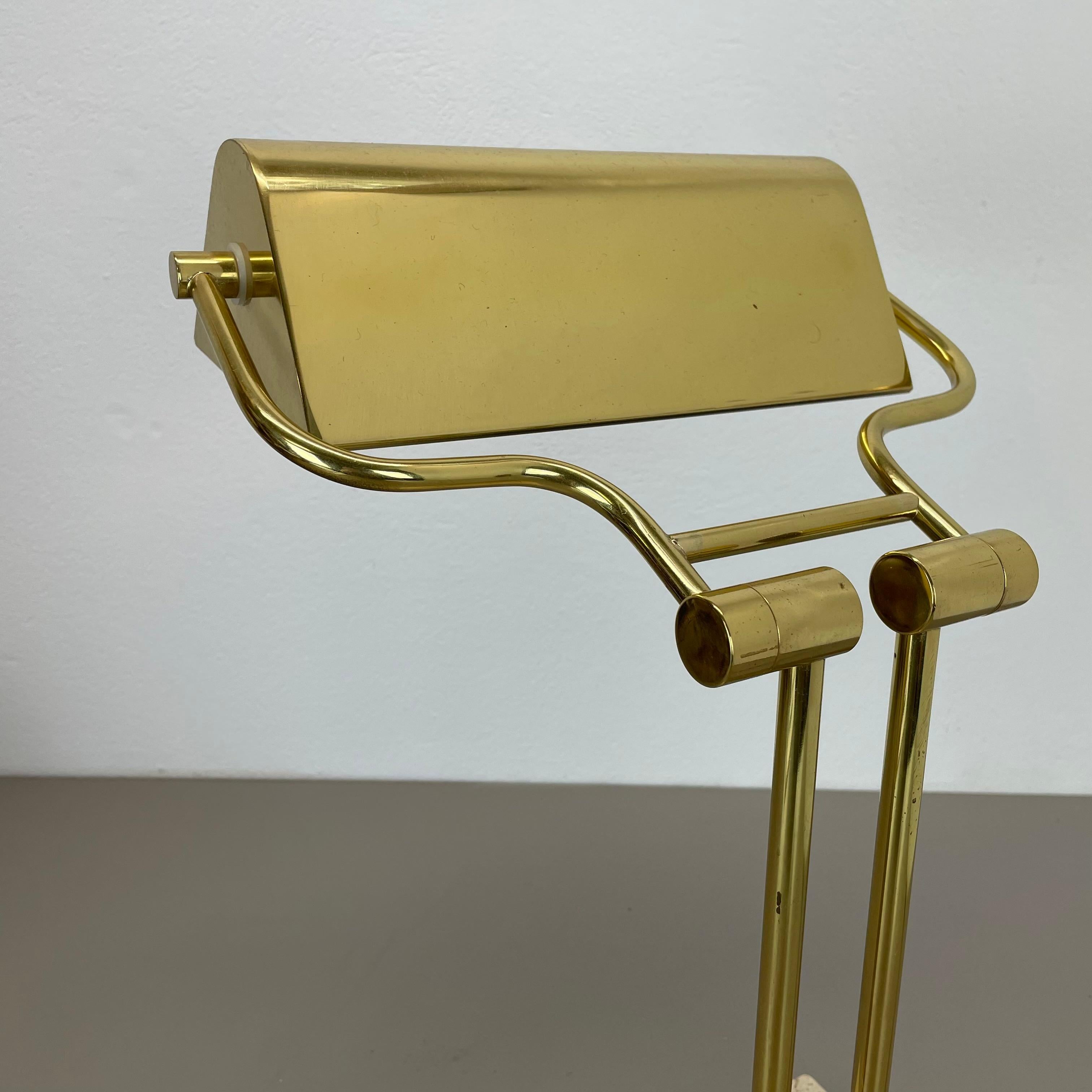 Modernistische Tischleuchte aus Travertin und Messing von Hillebrand Leuchten, Deutschland, 1980 im Angebot 6
