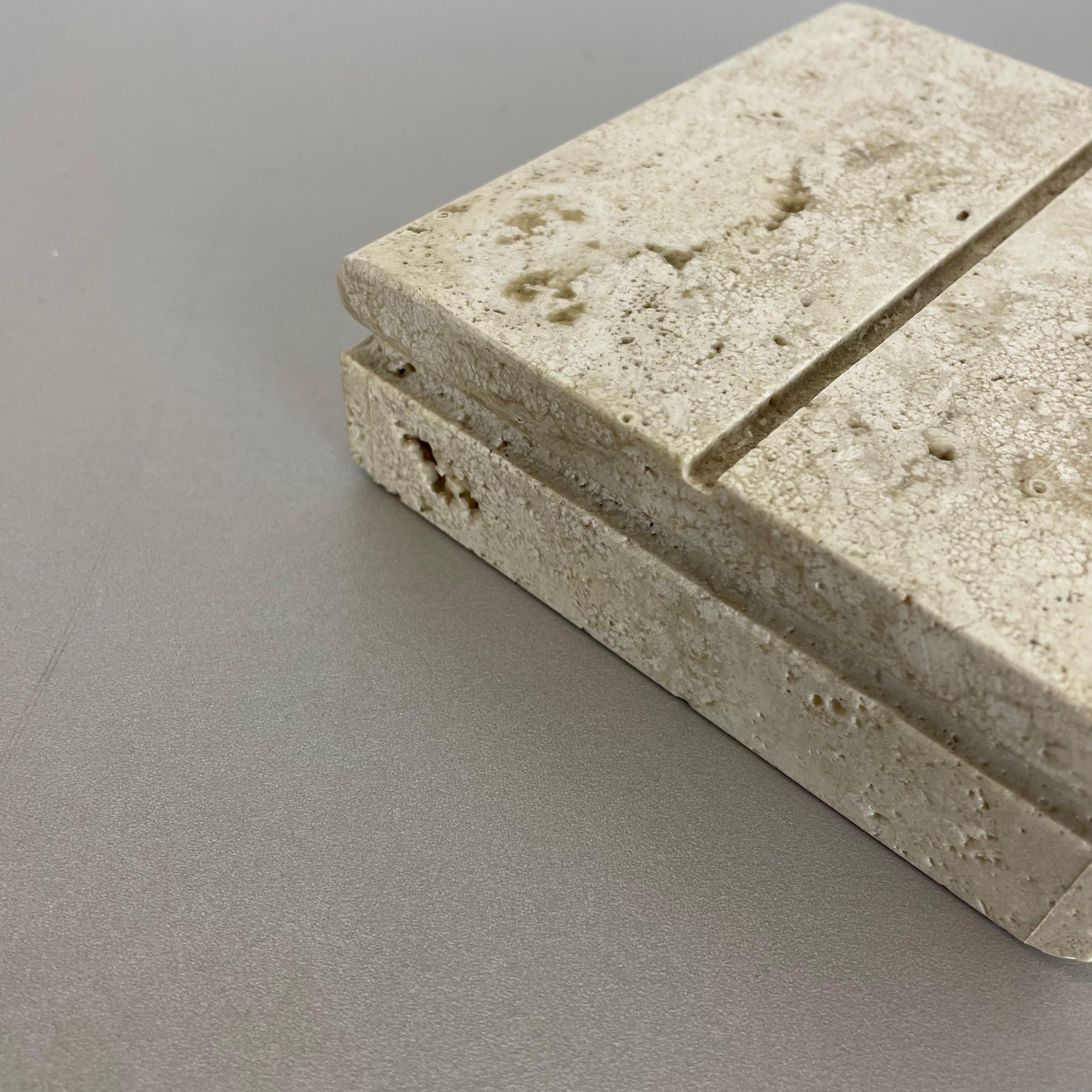 Modernist Travertine Marble Box Vide Poche by Fratelli Mannelli, Italy, 1970s For Sale 4