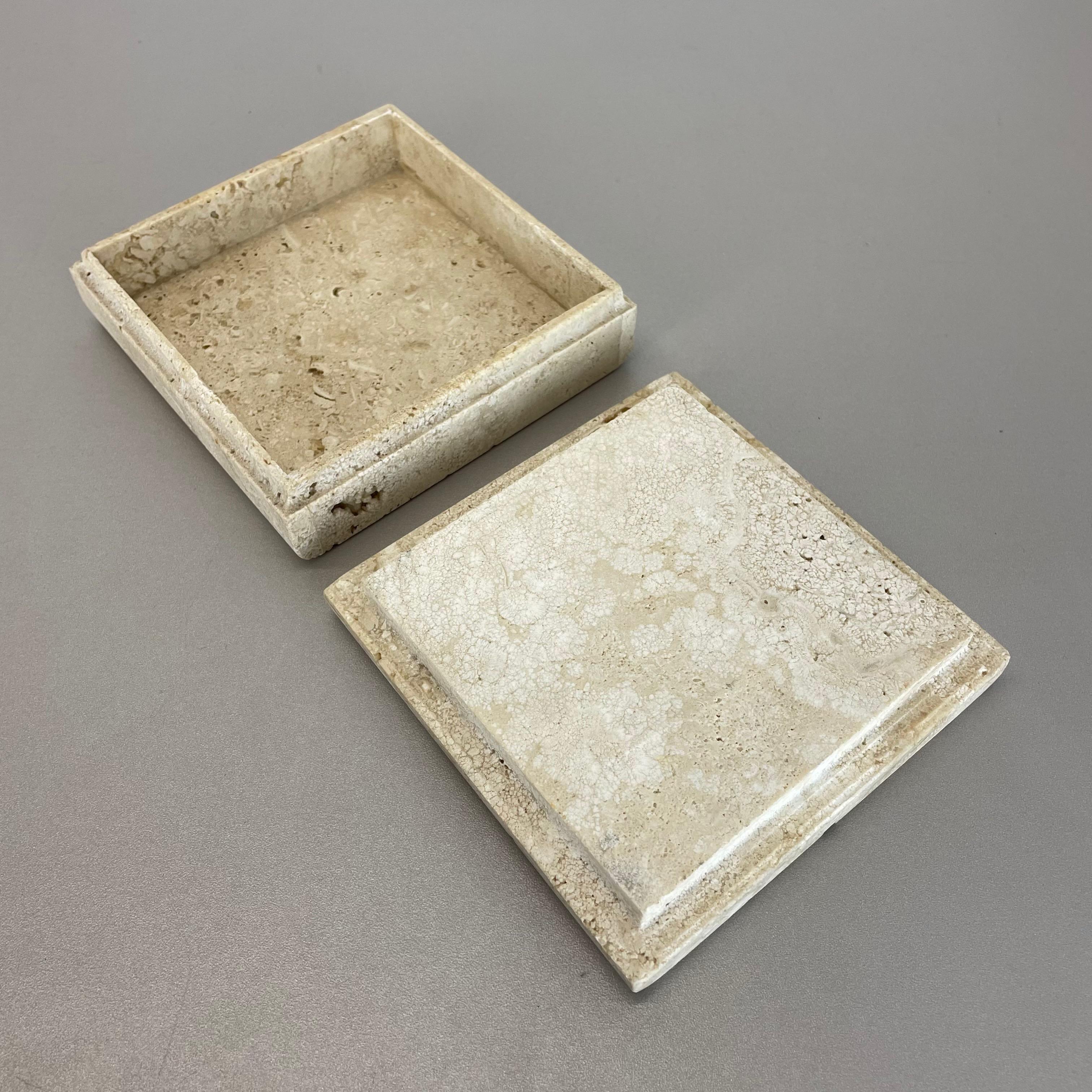 Modernist Travertine Marble Box Vide Poche by Fratelli Mannelli, Italy, 1970s For Sale 6