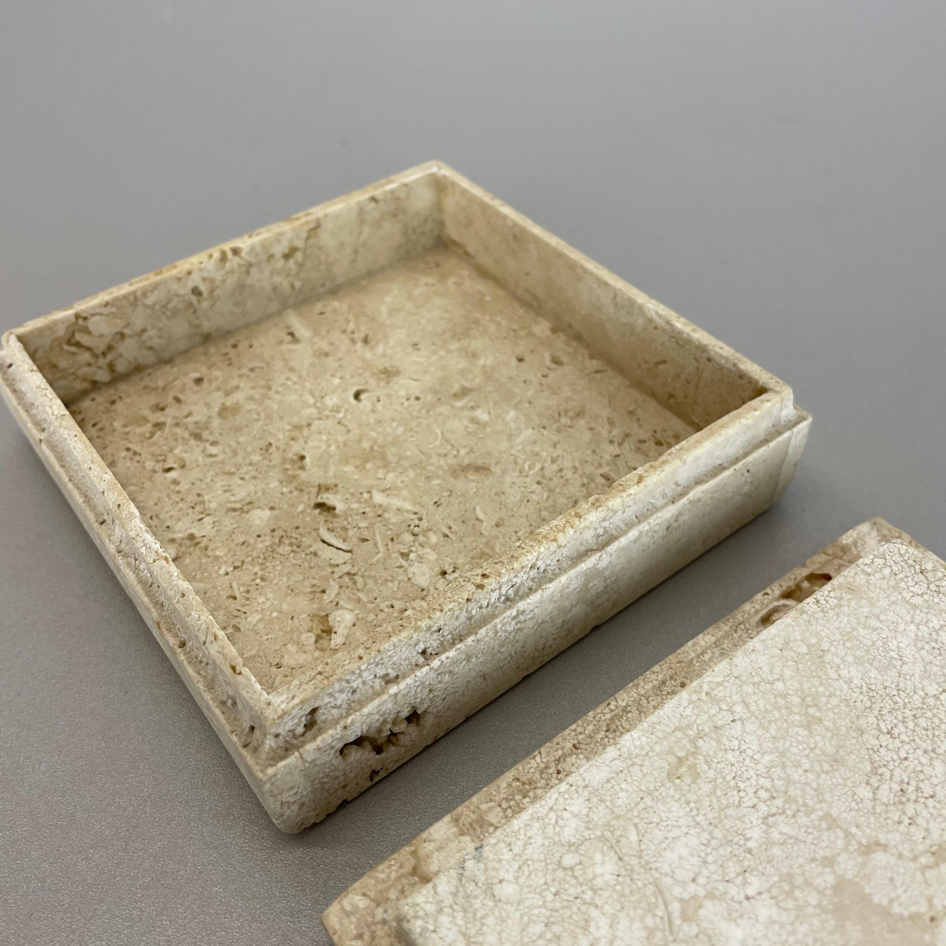 Modernist Travertine Marble Box Vide Poche by Fratelli Mannelli, Italy, 1970s For Sale 7
