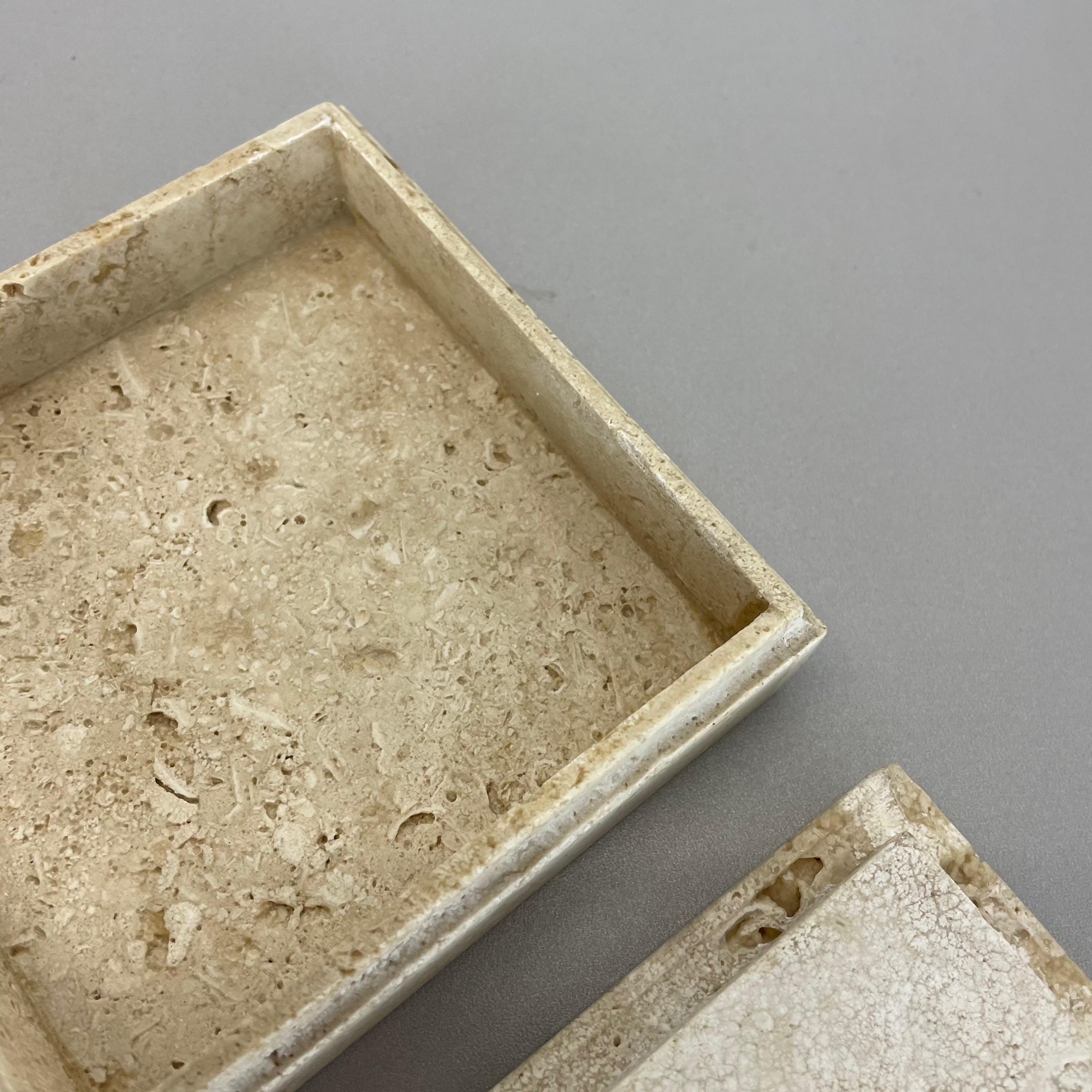Modernist Travertine Marble Box Vide Poche by Fratelli Mannelli, Italy, 1970s For Sale 9