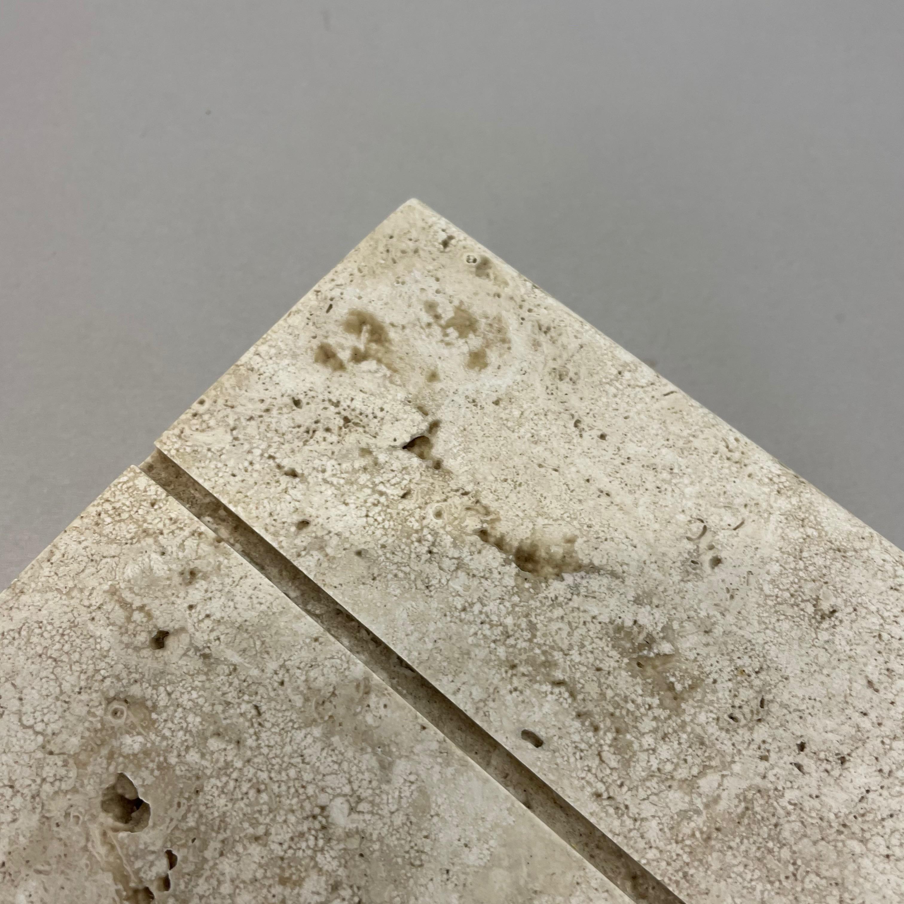 Travertino Scatola modernista in marmo travertino Vide Poche di Fratelli Mannelli, Italia, anni '70 in vendita