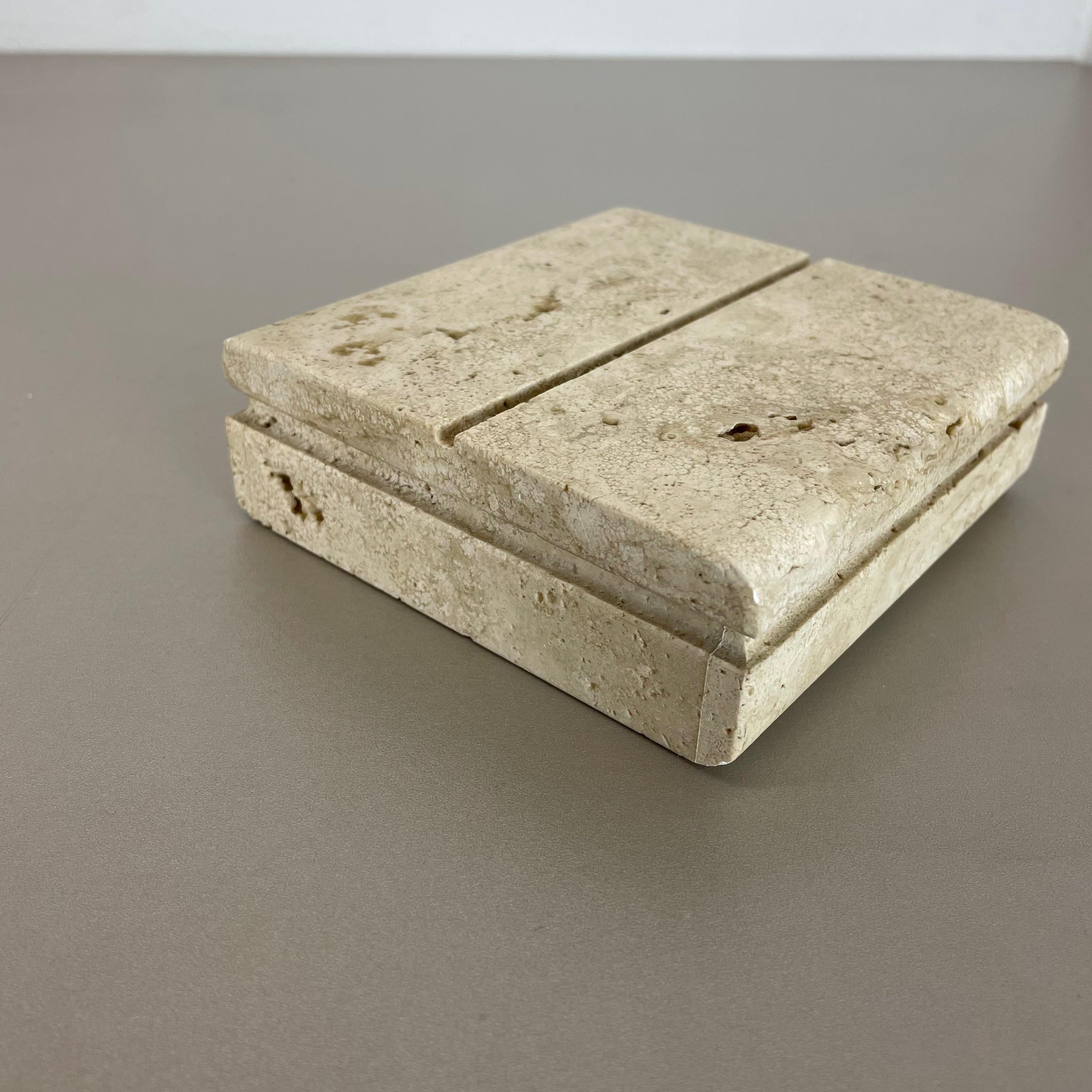 Modernist Travertine Marble Box Vide Poche by Fratelli Mannelli, Italy, 1970s For Sale 3