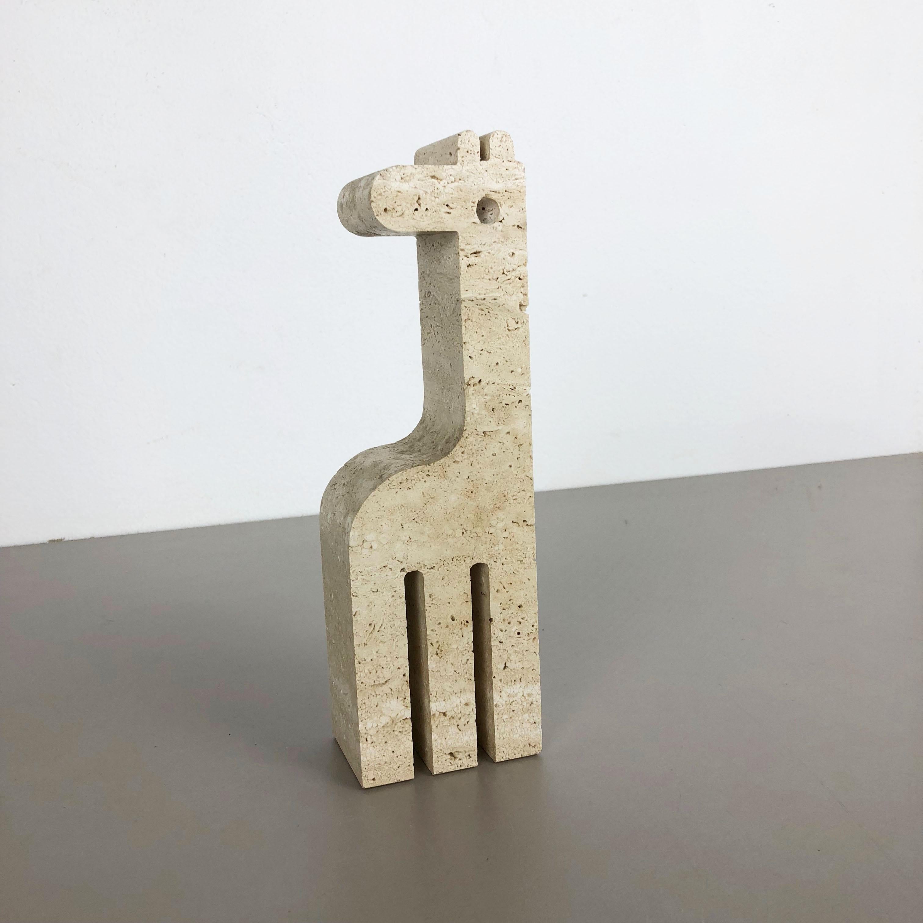 Article:

Travertine Giraffe


Designer:

Fratelli Manelli, 1970s


Decade:

1970s


This original vintage Giraffe figure object was designed and produced by Fratelli Manelli in Italy in the 1970s. This element is made of solid