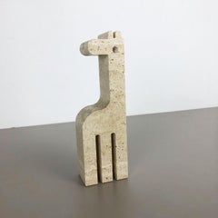 Modernistische Giraffenfigur aus Travertinmarmor von Fratelli Mannelli:: Italien:: 1970er Jahre