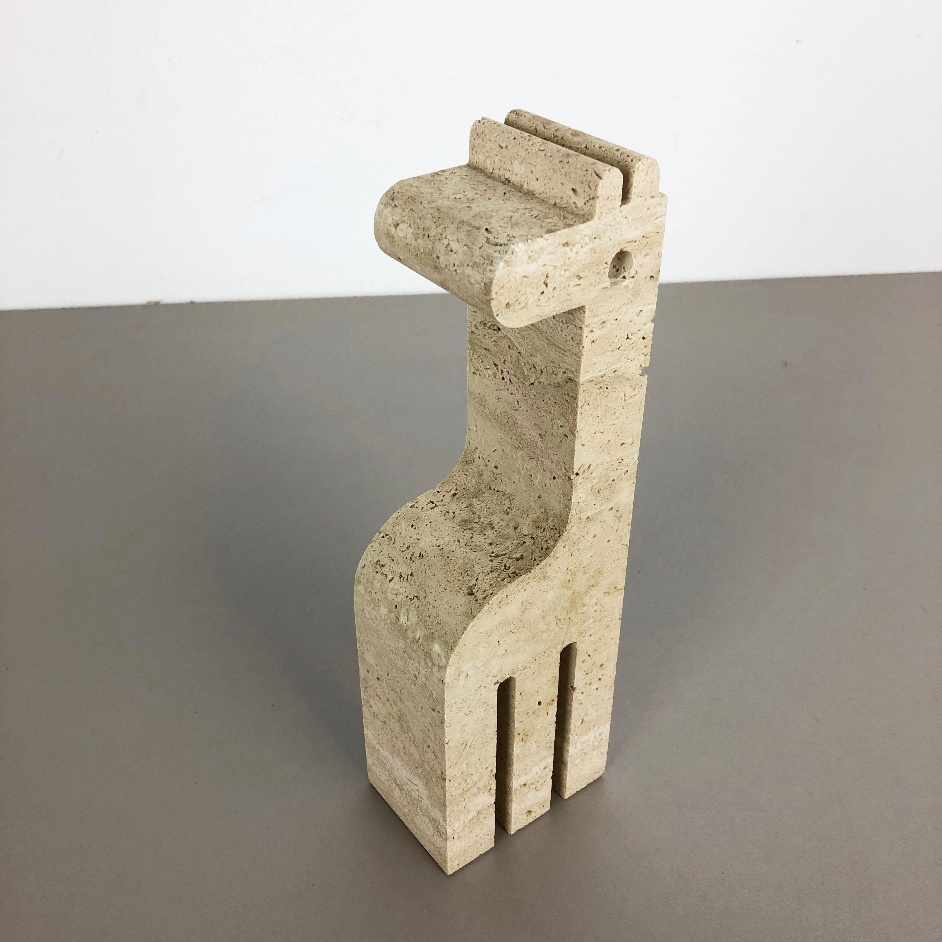 Mid-Century Modern Modernist Travertine Marble Giraffe Figure by Fratelli Mannelli, Italy, 1970s