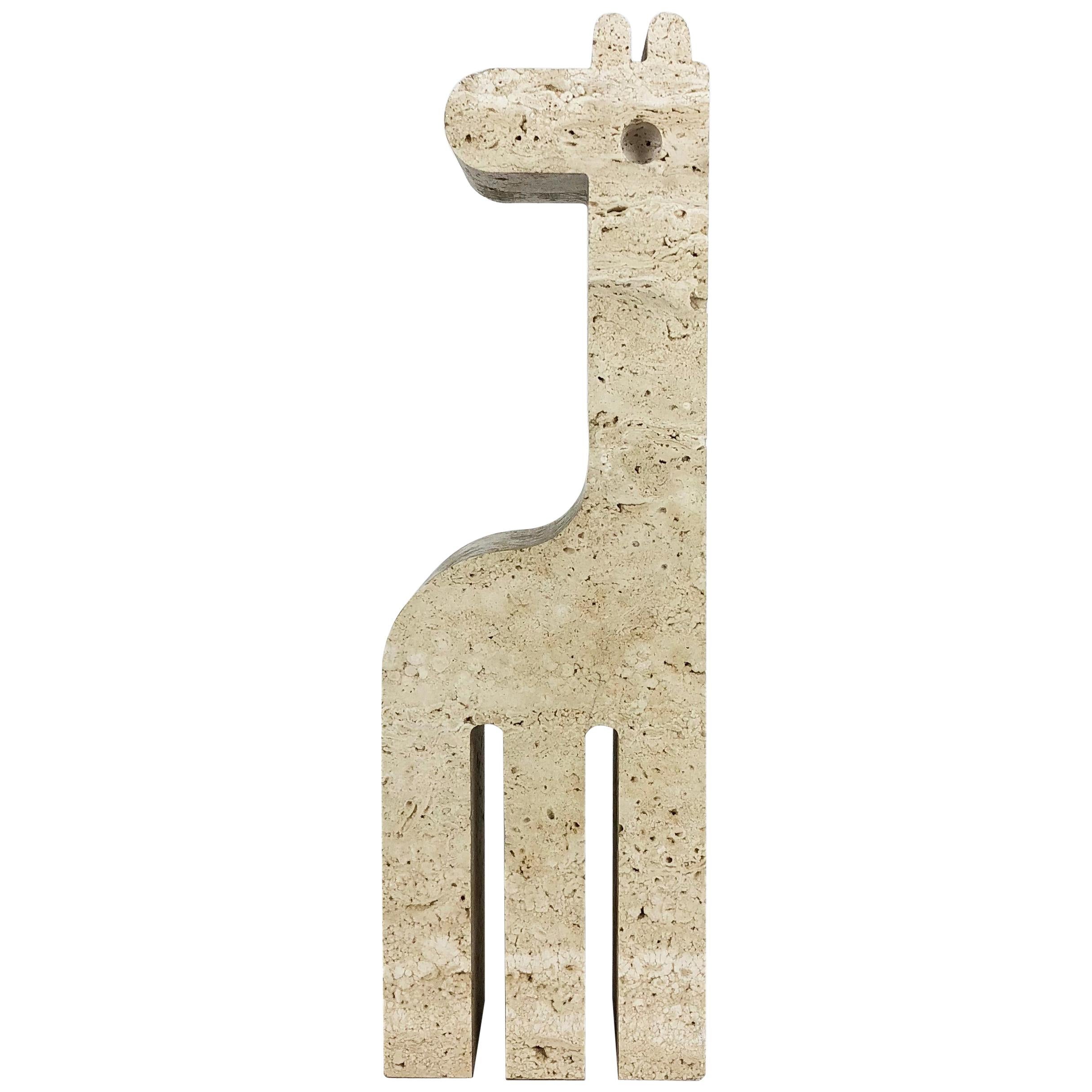 Modernist Travertine Marble Giraffe Figure by Fratelli Mannelli, Italy, 1970s